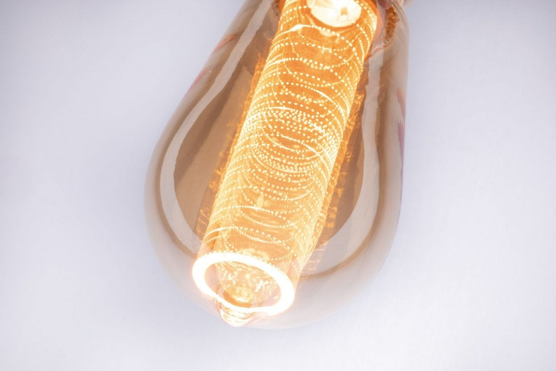  Inner Glow Edition LED Kolben Innenkolben Ringmuster  E27 230V 200lm 4W 1800K Gold