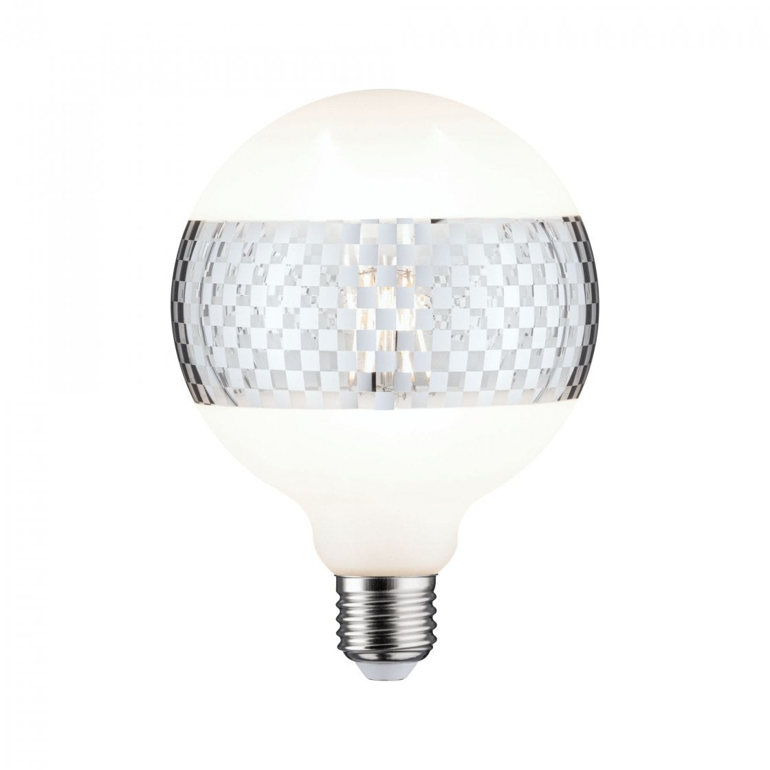  Modern Classic Edition LED Globe Ringspiegel kariert  E27 230V 420lm 4,5W 2600K Ringspiegel Silber