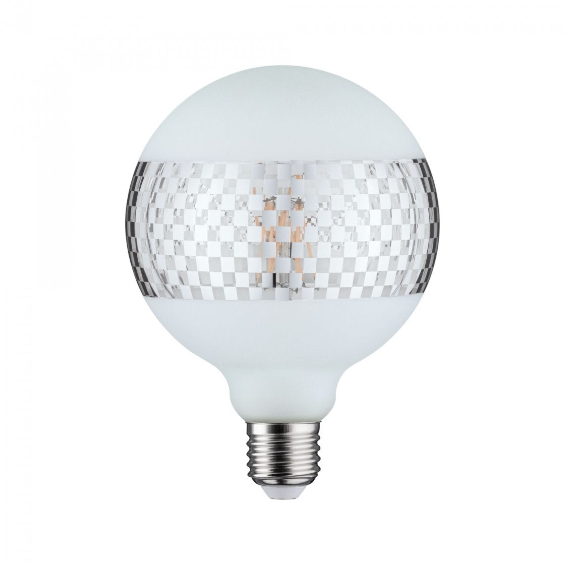  Modern Classic Edition LED Globe Ringspiegel kariert  E27 230V 420lm 4,5W 2600K Ringspiegel Silber