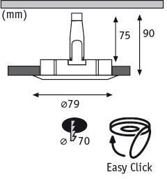 Premium LED Einbauleuchte IP44 rund 79mm GU10 max. 50W 230V dimmbar Weiß