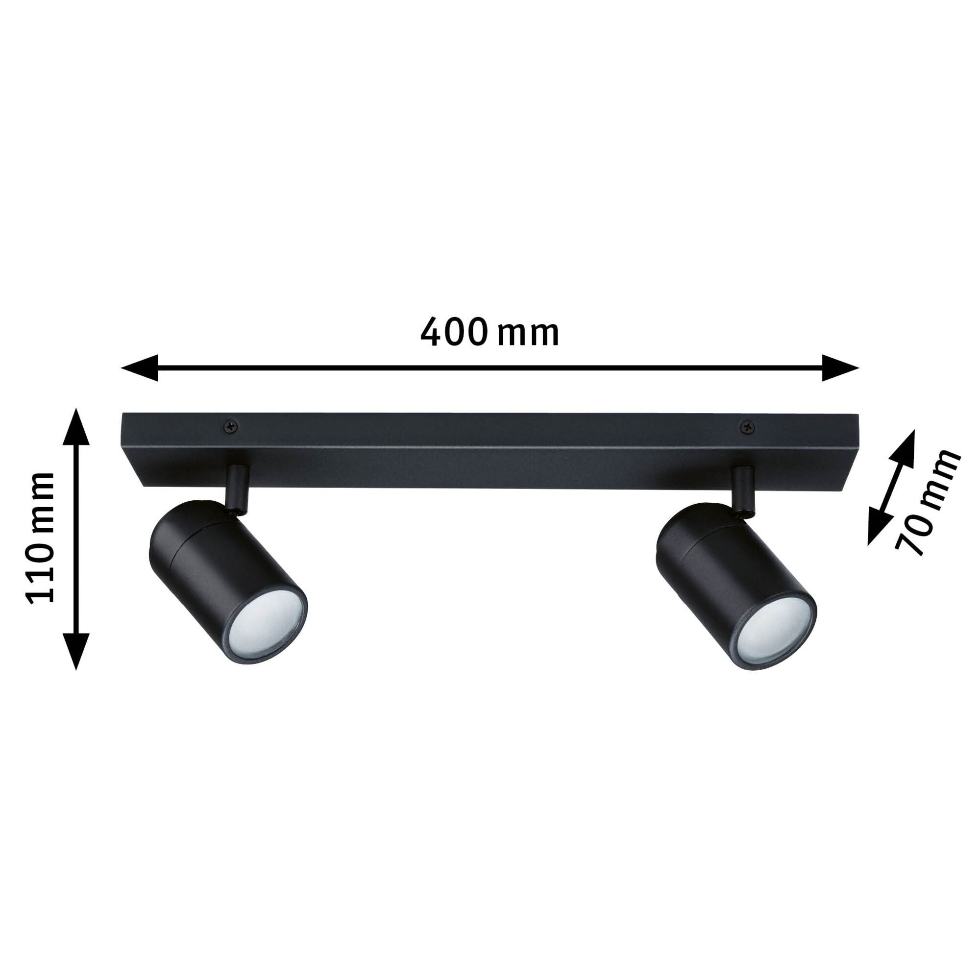 Spotlight Zyli IP44 GU10 230V max. 2x10W dimmbar Schwarz matt