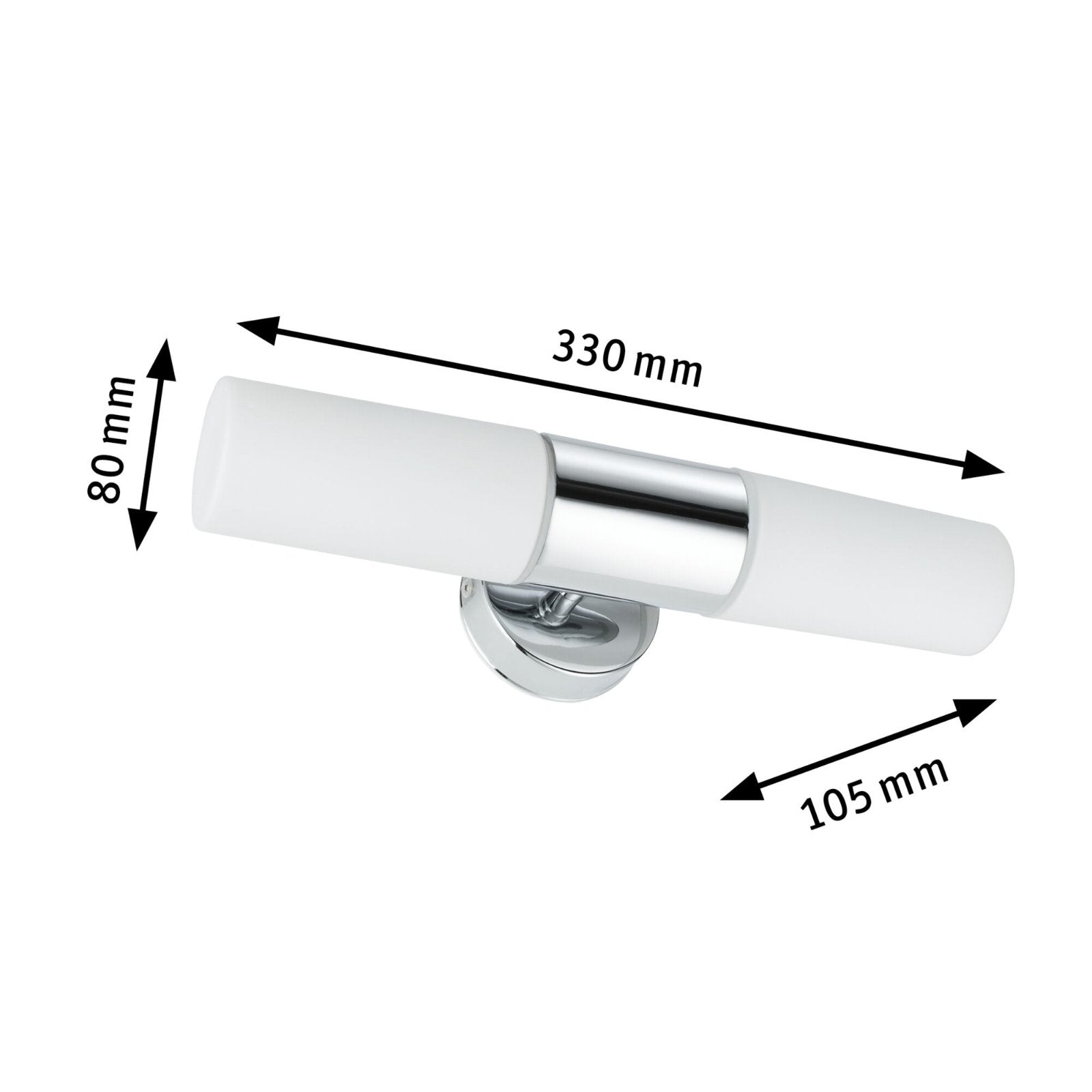  Spiegelleuchte Lenia  IP44 E14 230V max. 2x20W Chrom/Opak