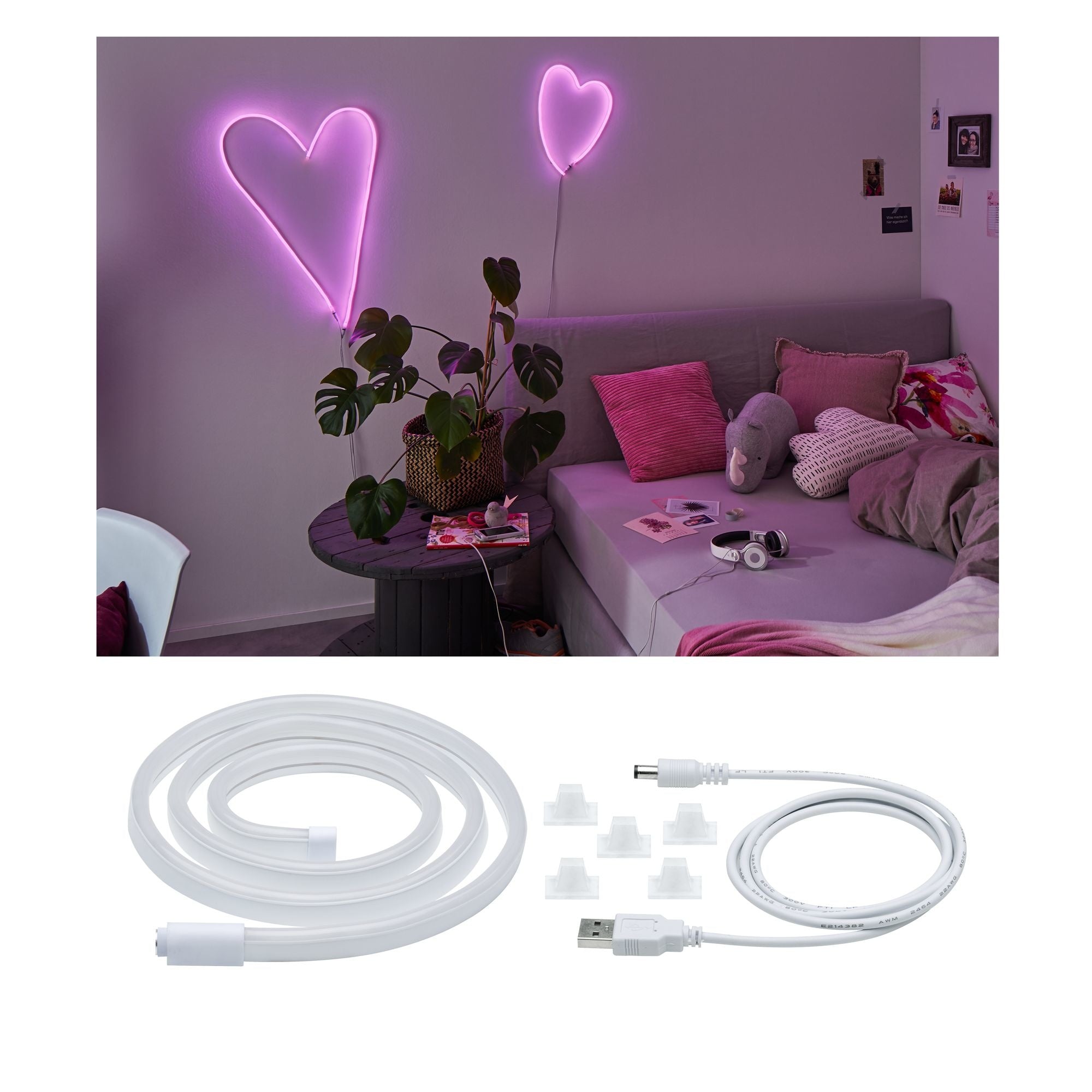 Neon Colorflex USB Strip Pink 1m 4,5W 5V Pink/Weiß Kunststoff 