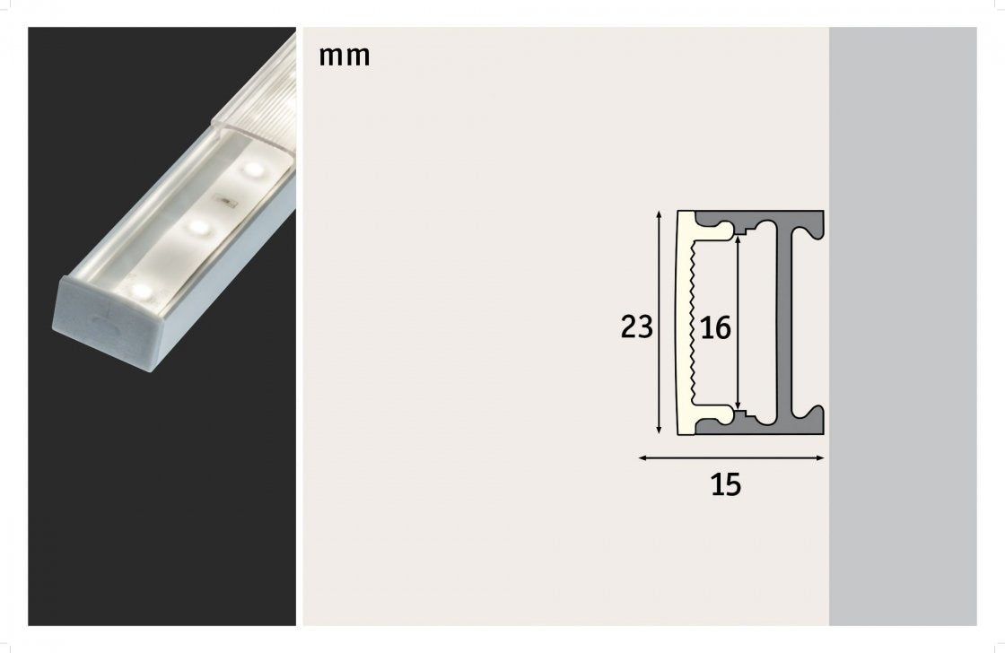  LED Strip Profil Square 2m  Alu/Satin