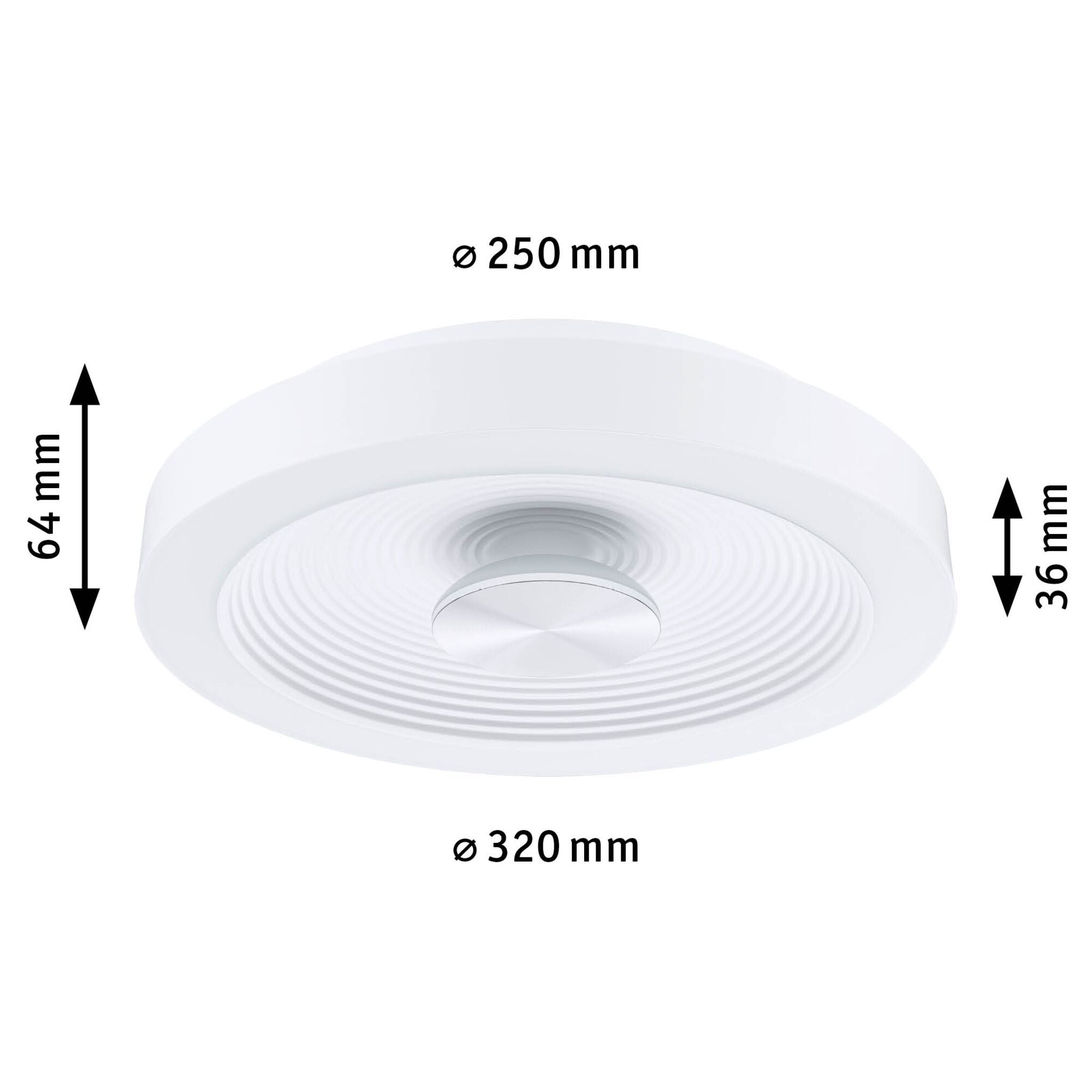 LED Deckenleuchte Volea IP44 3000K 470lm / 1650lm 230V 3,5 / 1x13W dimmbar Weiß/Silber