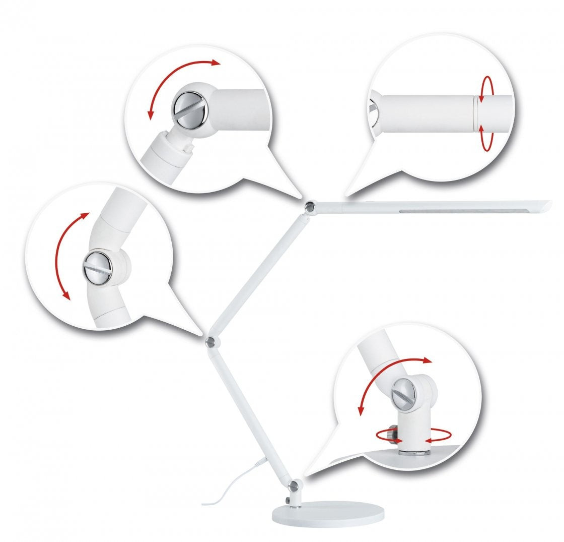  LED Schreibtischleuchte FlexBar  White Switch 1000lm 9,5W Weiß