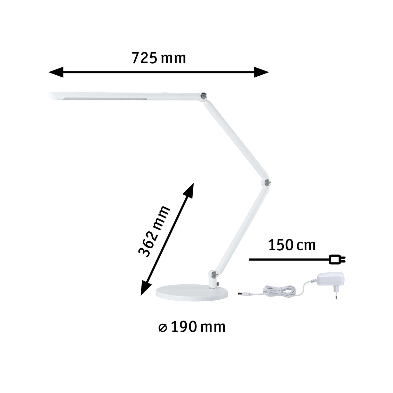  LED Schreibtischleuchte FlexBar  White Switch 1000lm 9,5W Weiß