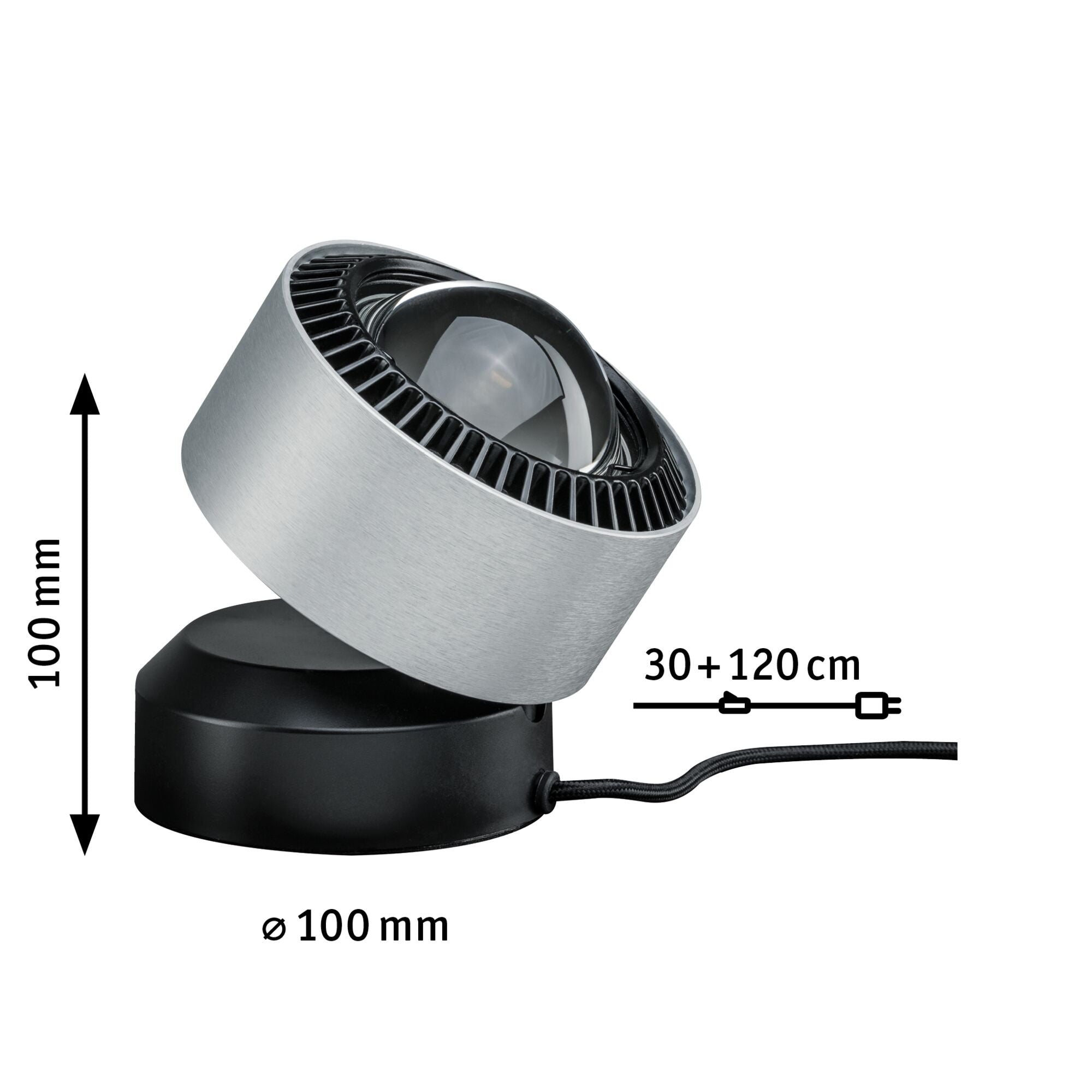 LED Tischleuchte Aldan 2700K 200lm 3,5W Schwarz/Alu gebürstet