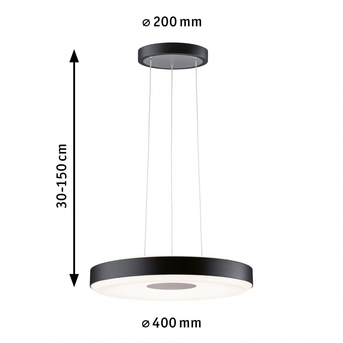  LED Pendelleuchte Puric Pane  2700K 1.200lm / 700lm 11 / 1x7W Schwarz/Grau dimmbar