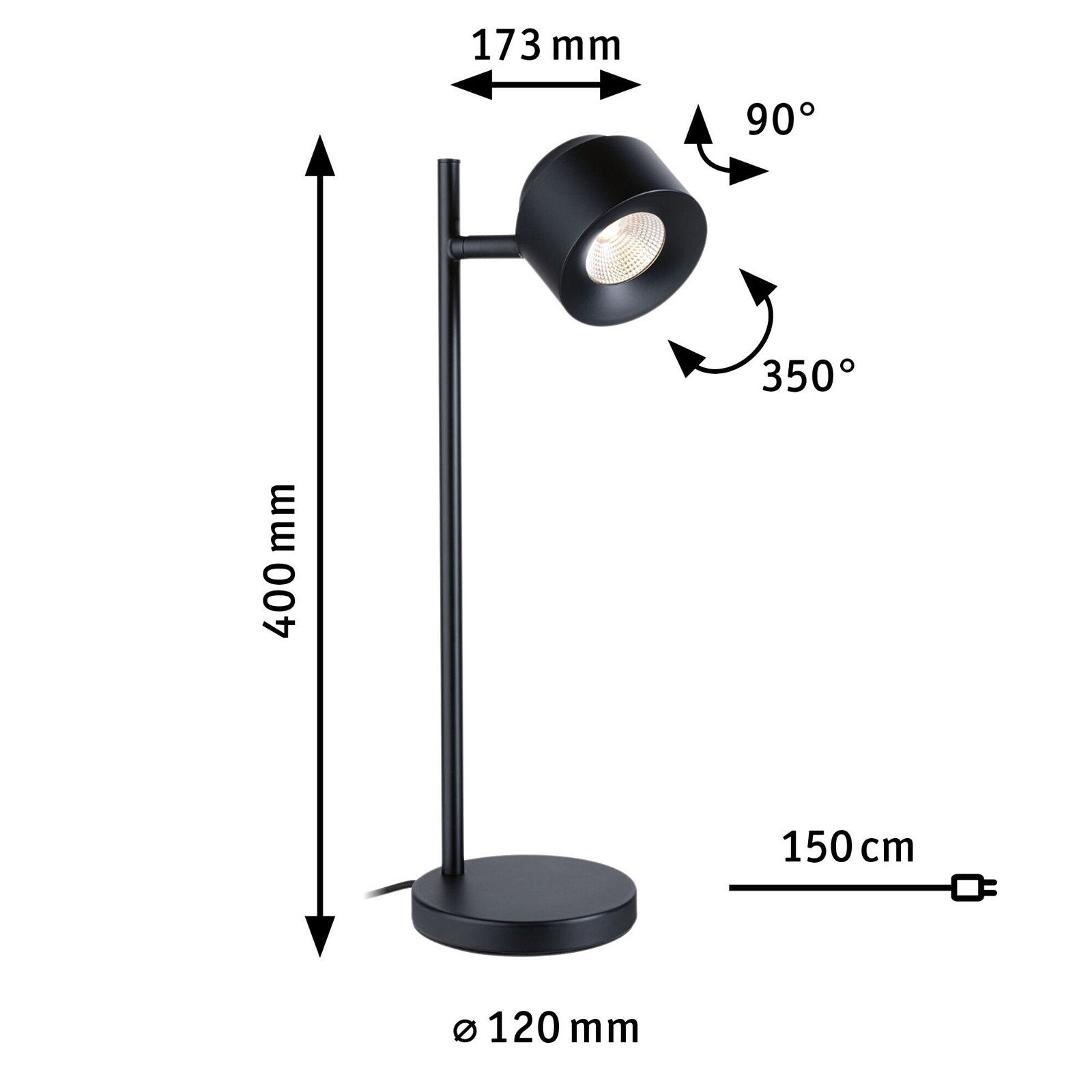  LED Tischleuchte Puric Pane  2700K 400lm 4,5W Schwarz