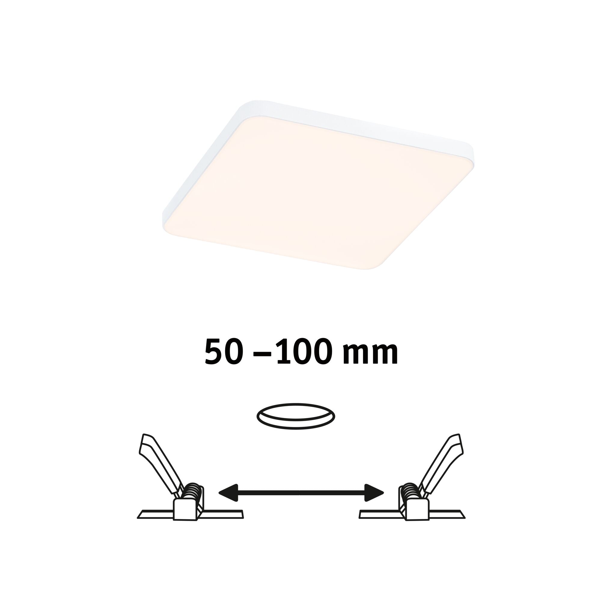 VariFit Veluna Edge IP44 eckig 120x120mm 8,5W 650lm 3000K Weiß