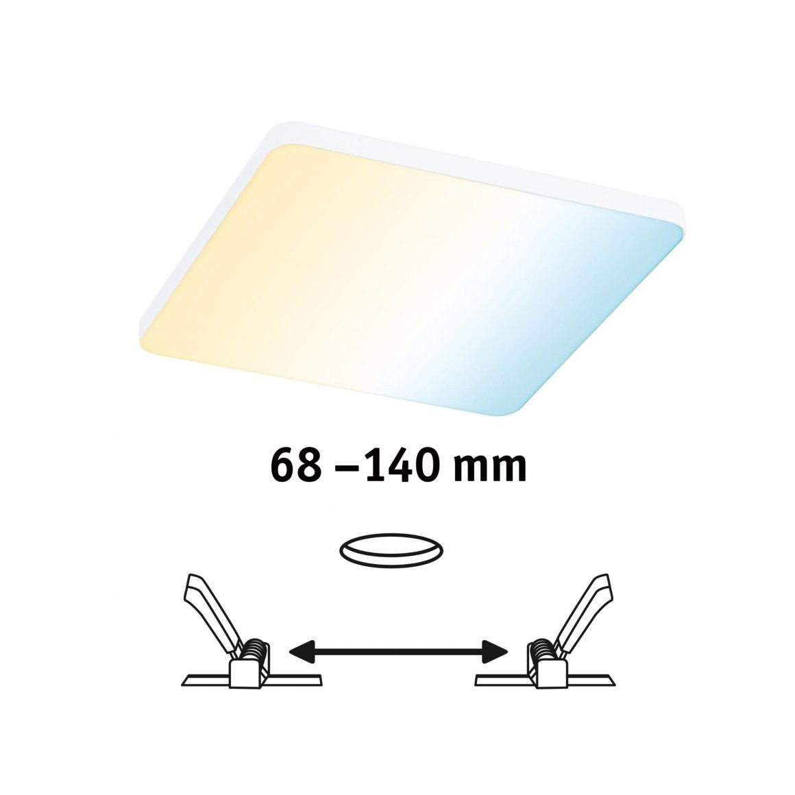  VariFit LED Einbaupanel Veluna Edge  IP44 eckig 160x160mm 1000lm Tunable White Weiß dimmbar