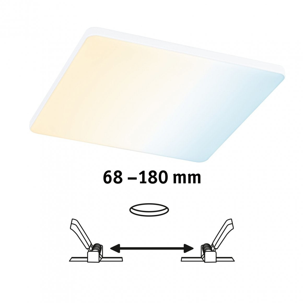  VariFit LED Einbaupanel Veluna Edge  IP44 eckig 200x200mm 1400lm Tunable White Weiß dimmbar