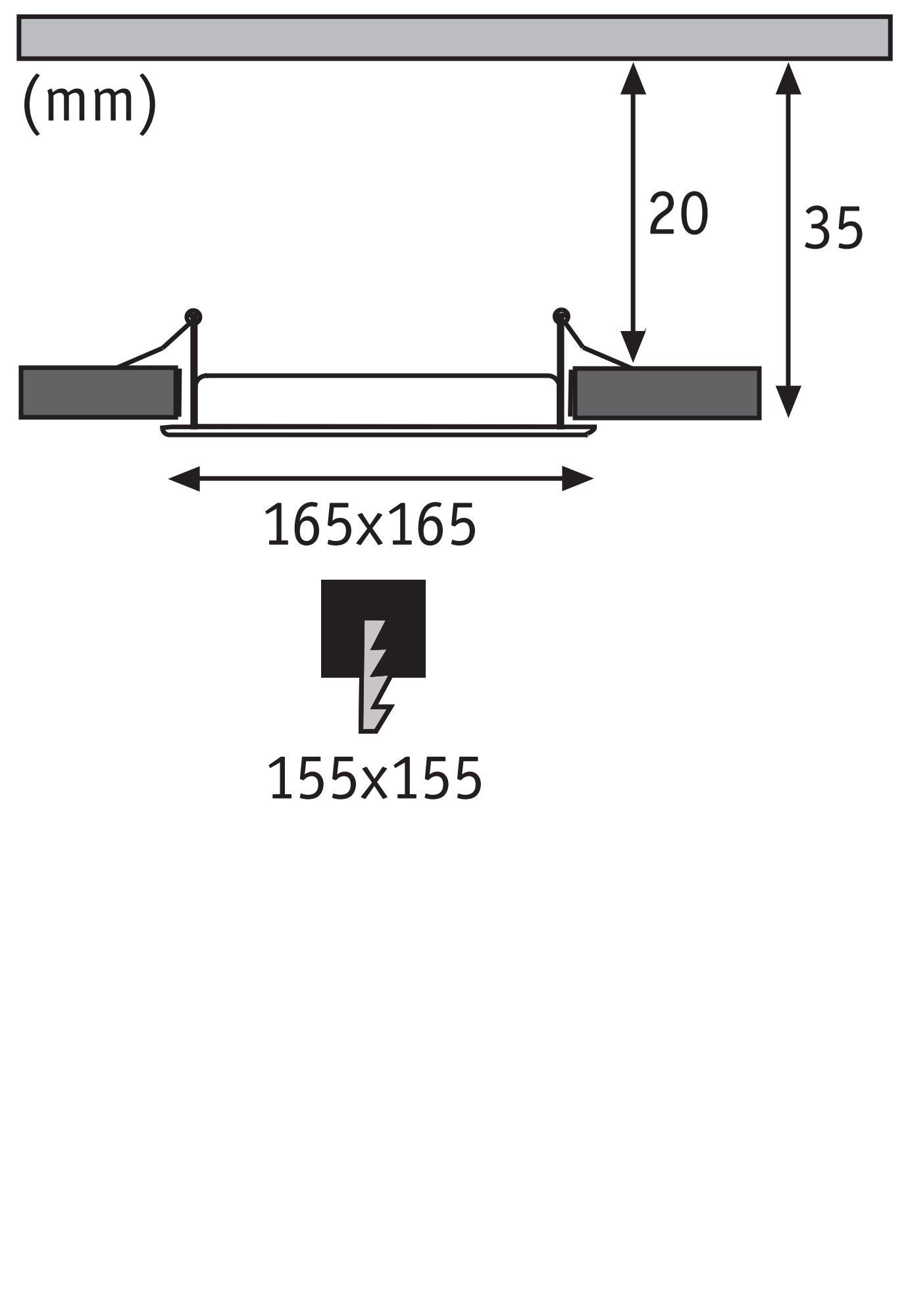 Einbaupanel LED eckig 12W 4000K Weiß