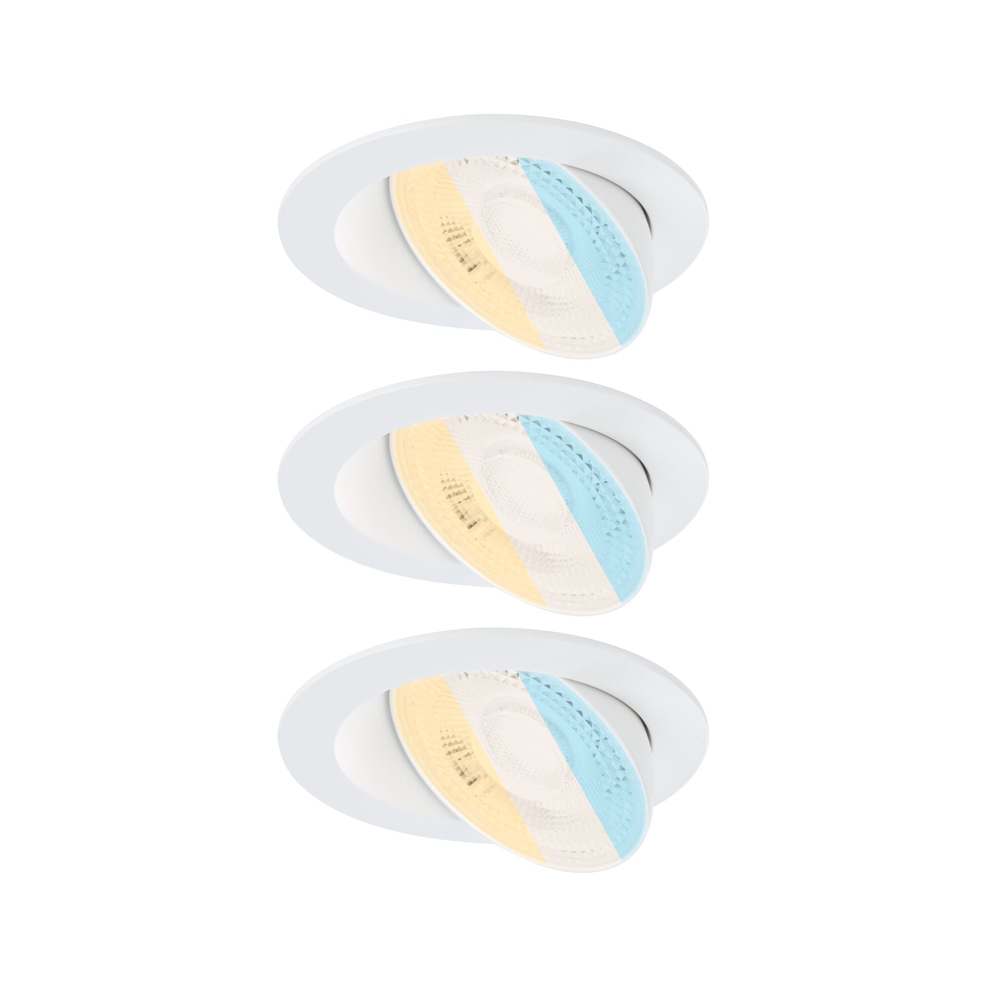 LED Einbauleuchte Aumus  3er-Set rund 105mm 90° 3x5W 3x700lm 230V dimmbar 2700 - 6500K Weiß