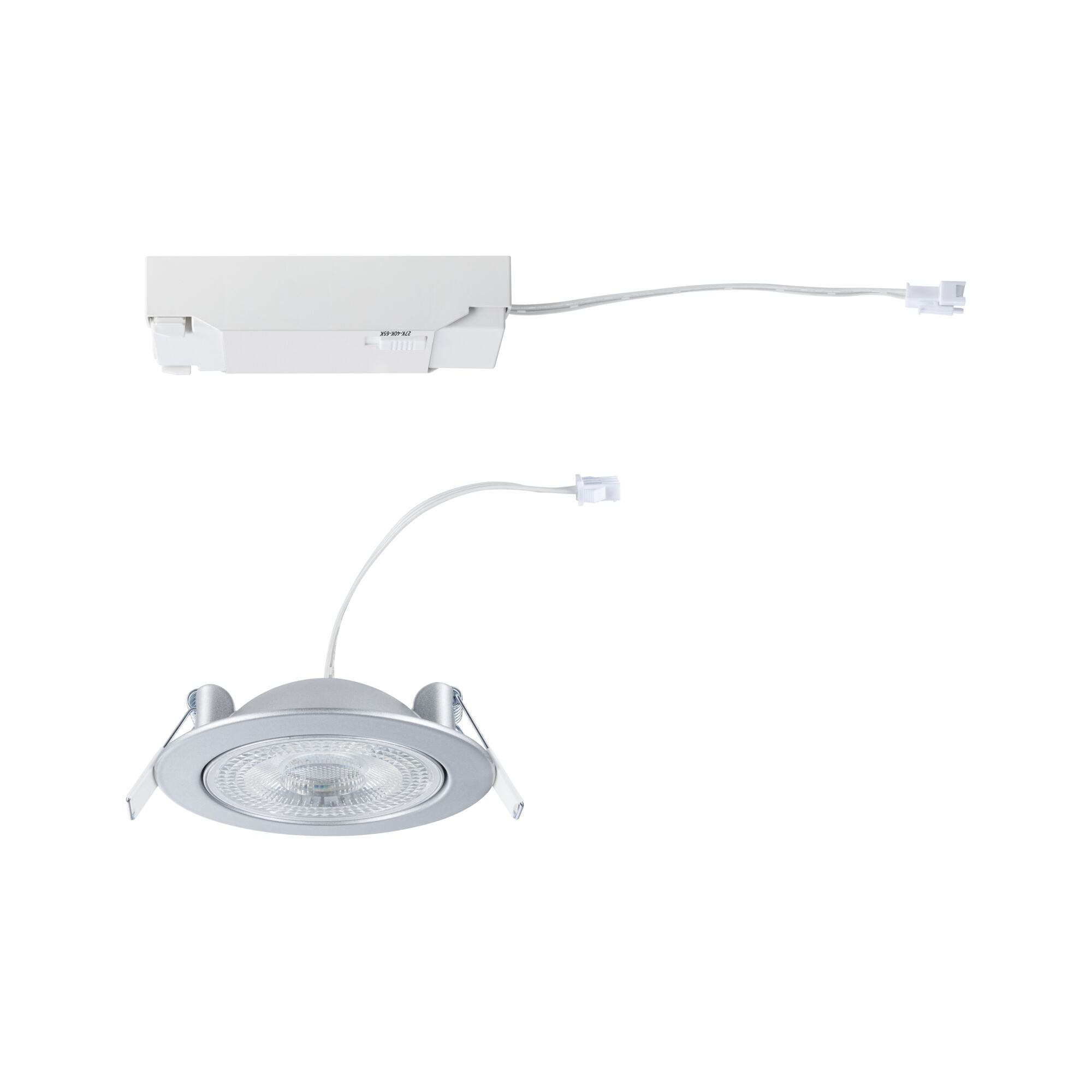 LED Einbauleuchte Aumus  Einzelspot rund 105mm 90° 5W 700lm 230V dimmbar 2700 - 6500K Chrom matt