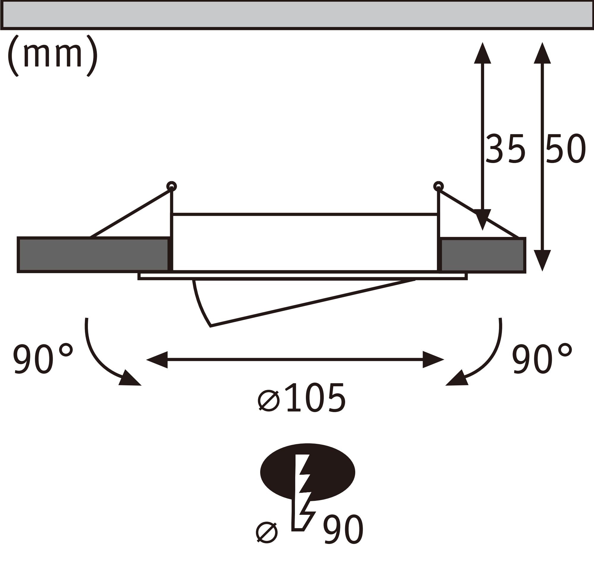 LED Einbauleuchte Aumus  Einzelspot rund 105mm 90° 5W 700lm 230V dimmbar 2700 - 6500K Chrom matt