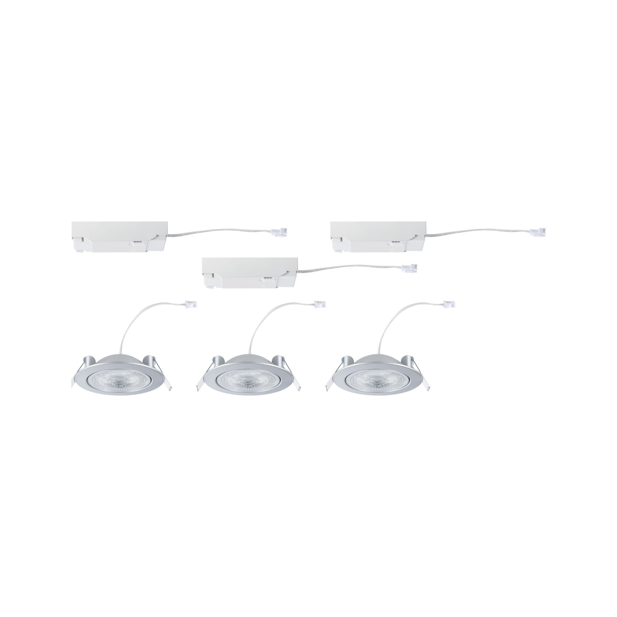 LED Einbauleuchte Aumus  3er-Set rund 105mm 90° 3x5W 3x700lm 230V dimmbar 2700 - 6500K Chrom matt