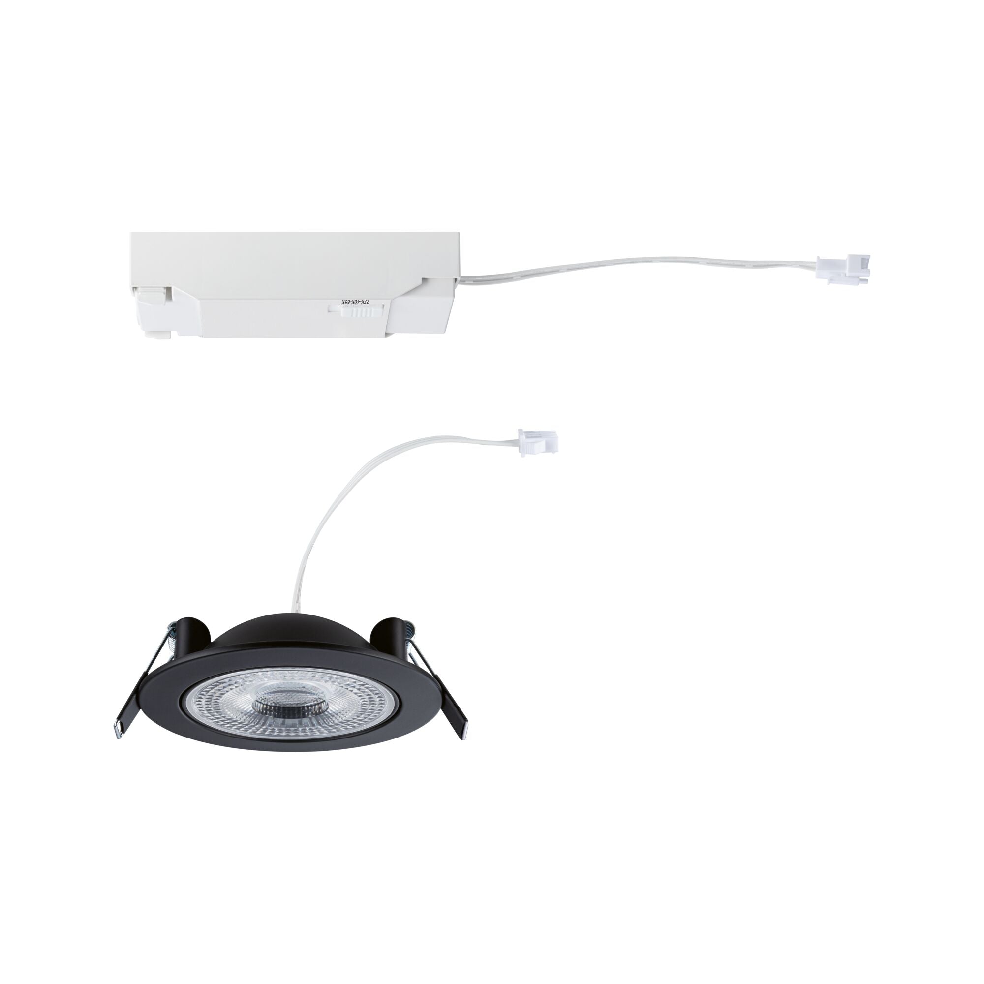 LED Einbauleuchte Aumus  Einzelspot rund 105mm 90° 5W 700lm 230V dimmbar 2700 - 6500K Schwarz