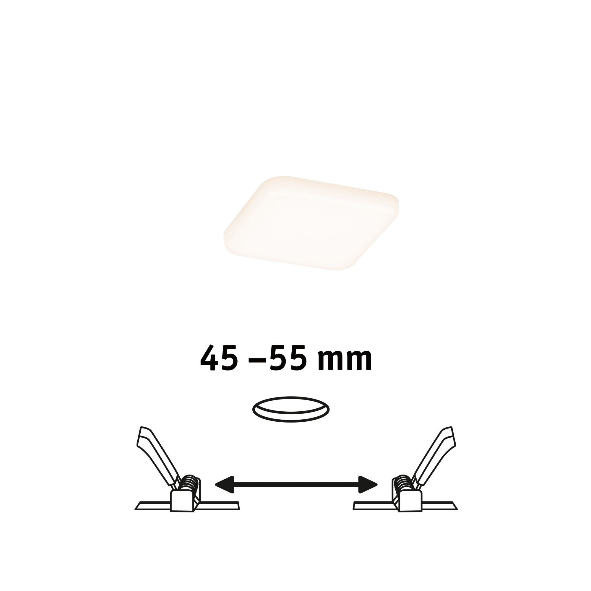 VariFit Veluna IP44 eckig 75x75mm 4,5W 360lm 3000K Satin