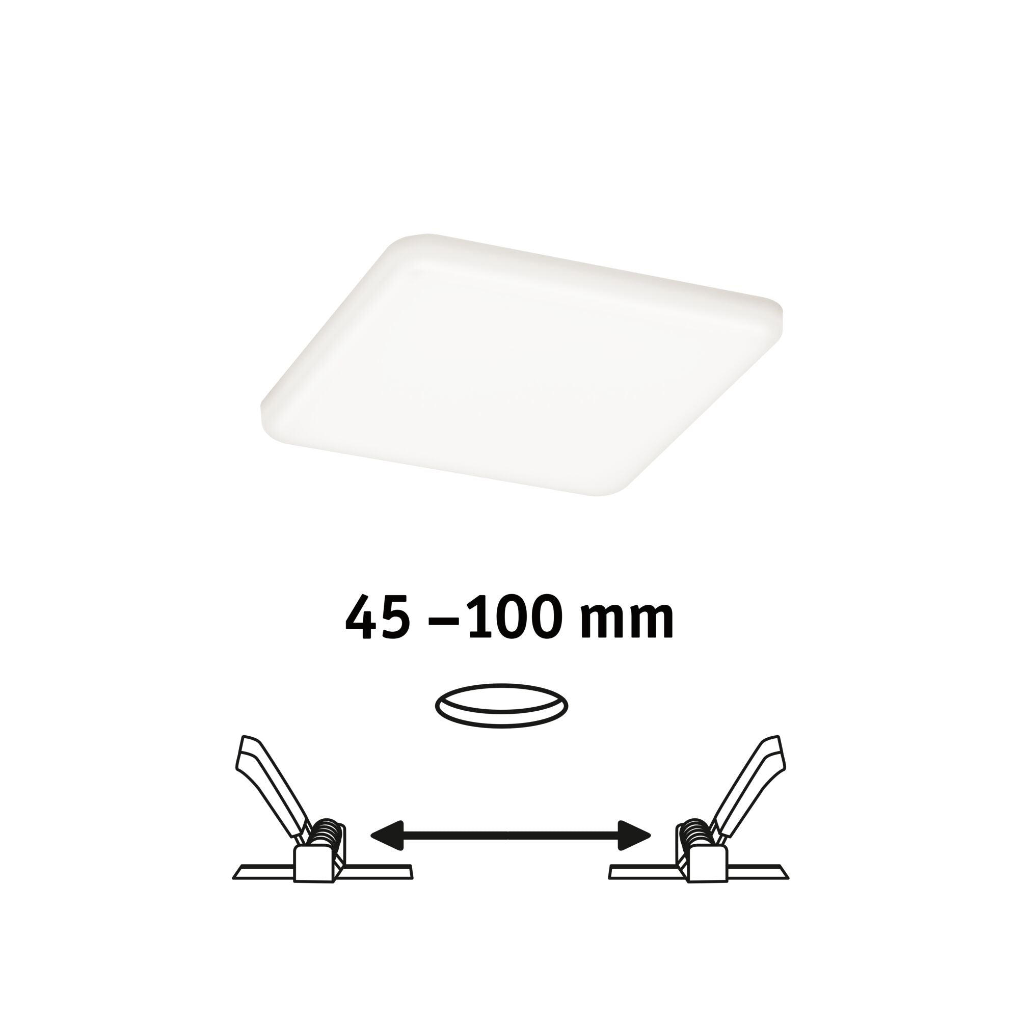 VariFit Veluna IP44 eckig 125x125mm 8,5W 750lm 4000K Satin