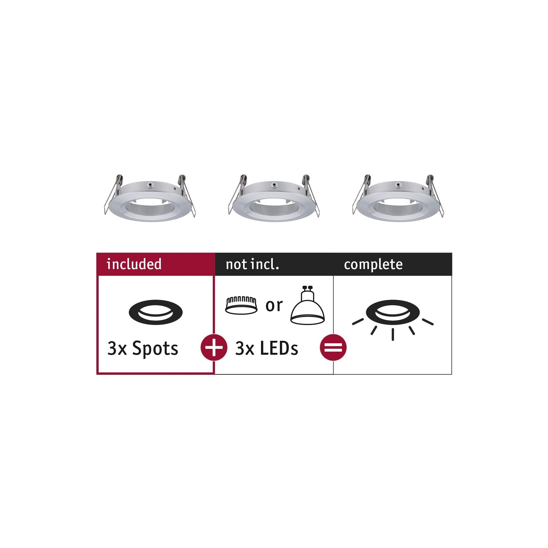 Einbauleuchte Choose  Basisset starr IP44 rund 78mm max. 3x10W 230V dimmbar Alu gedreht