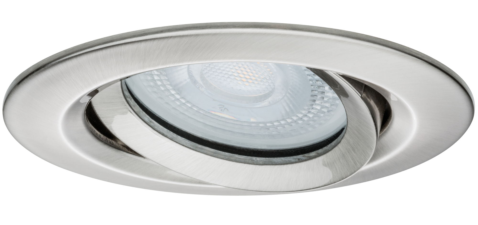 LED Einbauleuchte Nova Plus  Einzelleuchte schwenkbar IP65 rund 93mm 30° GU10 7W 460lm 230V dimmbar 2700K Eisen gebürstet