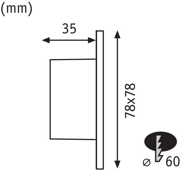 Wand EBL Set eckig 1x1,7W 2700K 230V Weiß/Kunststoff