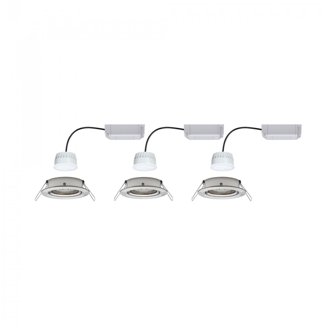  LED Einbauleuchte Nova Plus Coin Basisset schwenkbar  rund 84mm 50° Coin 3x6W 3x470lm 230V dimmbar 2700K Eisen gebürstet