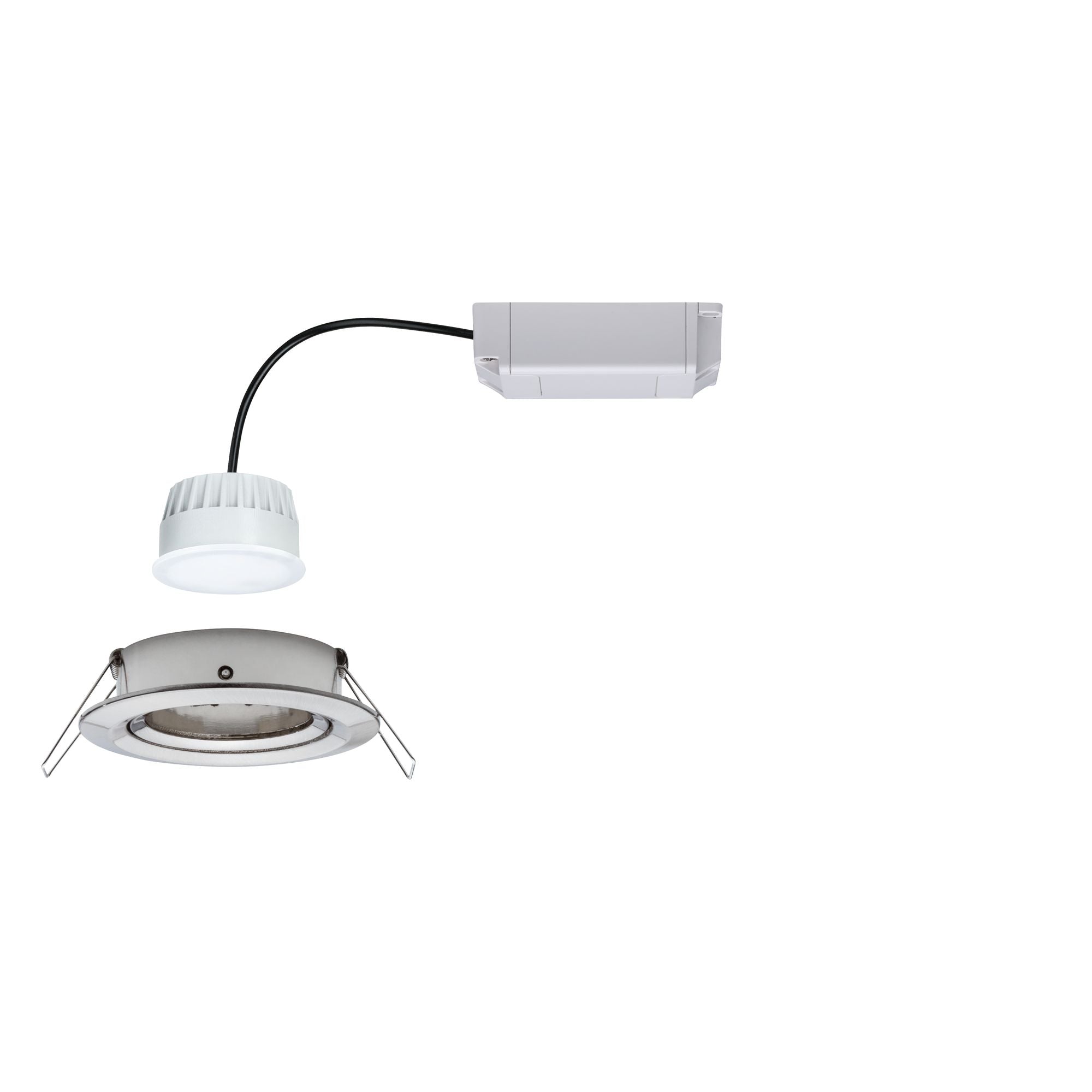 LED Einbauleuchte Nova Plus Coin schwenkbar rund 84mm 50° Coin 5,2W 400lm 230V dimmbar RGBW+ Eisen gebürstet