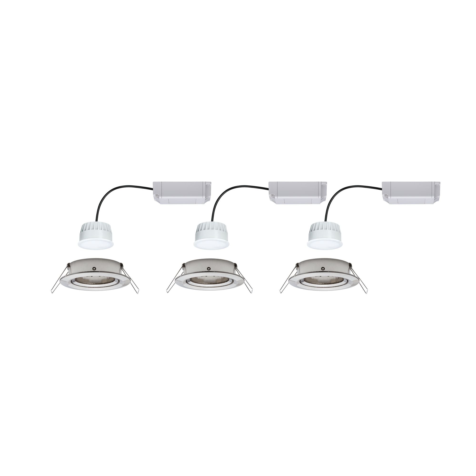 LED Einbauleuchte Nova Plus Coin Basisset schwenkbar rund 84mm 50° Coin 3x5,2W 3x400lm 230V dimmbar RGBW+ Eisen gebürstet