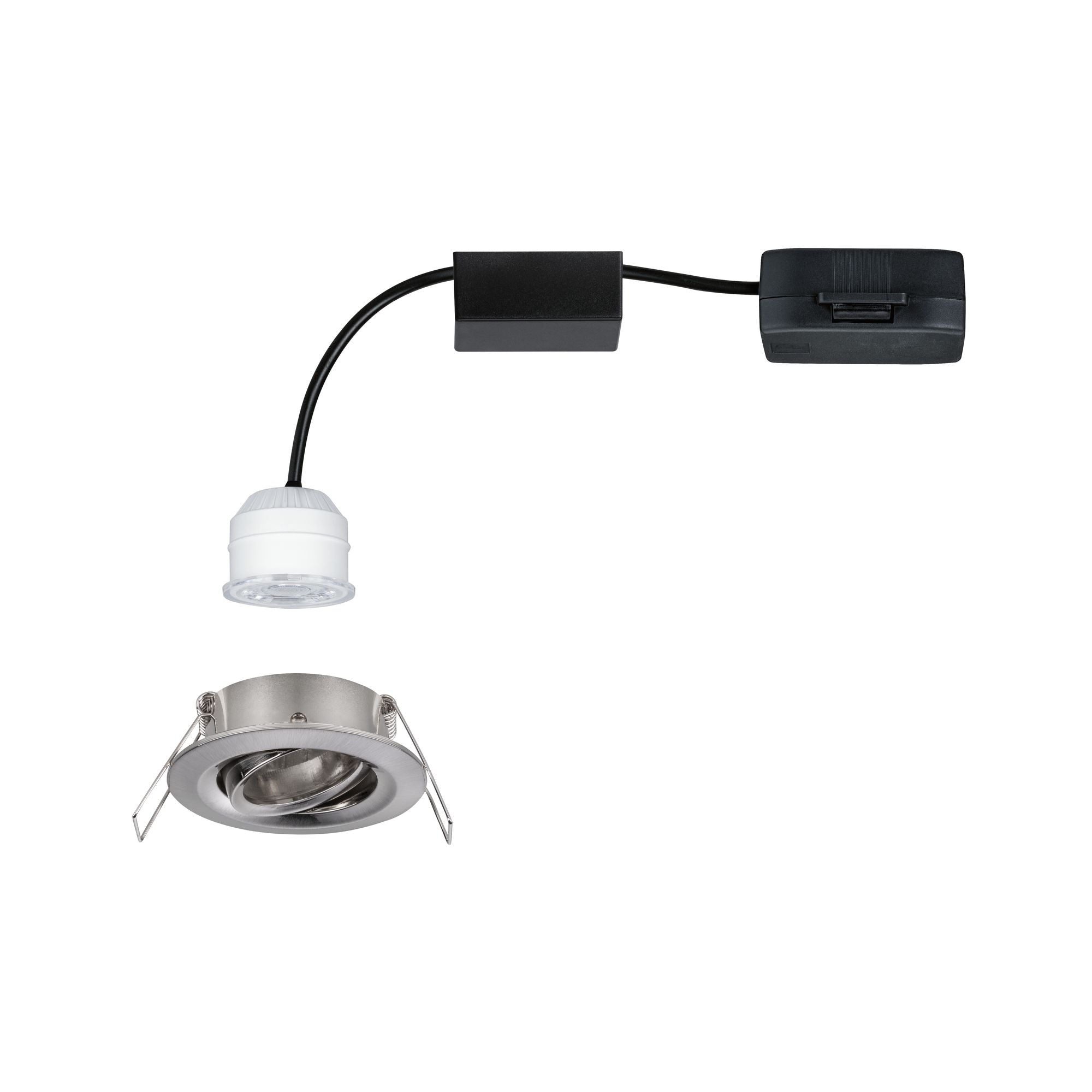 LED Einbauleuchte Nova Mini Plus Coin Einzelleuchte schwenkbar rund 66mm 15° Coin 4,2W 300lm 230V dimmbar 2700K Eisen gebürstet