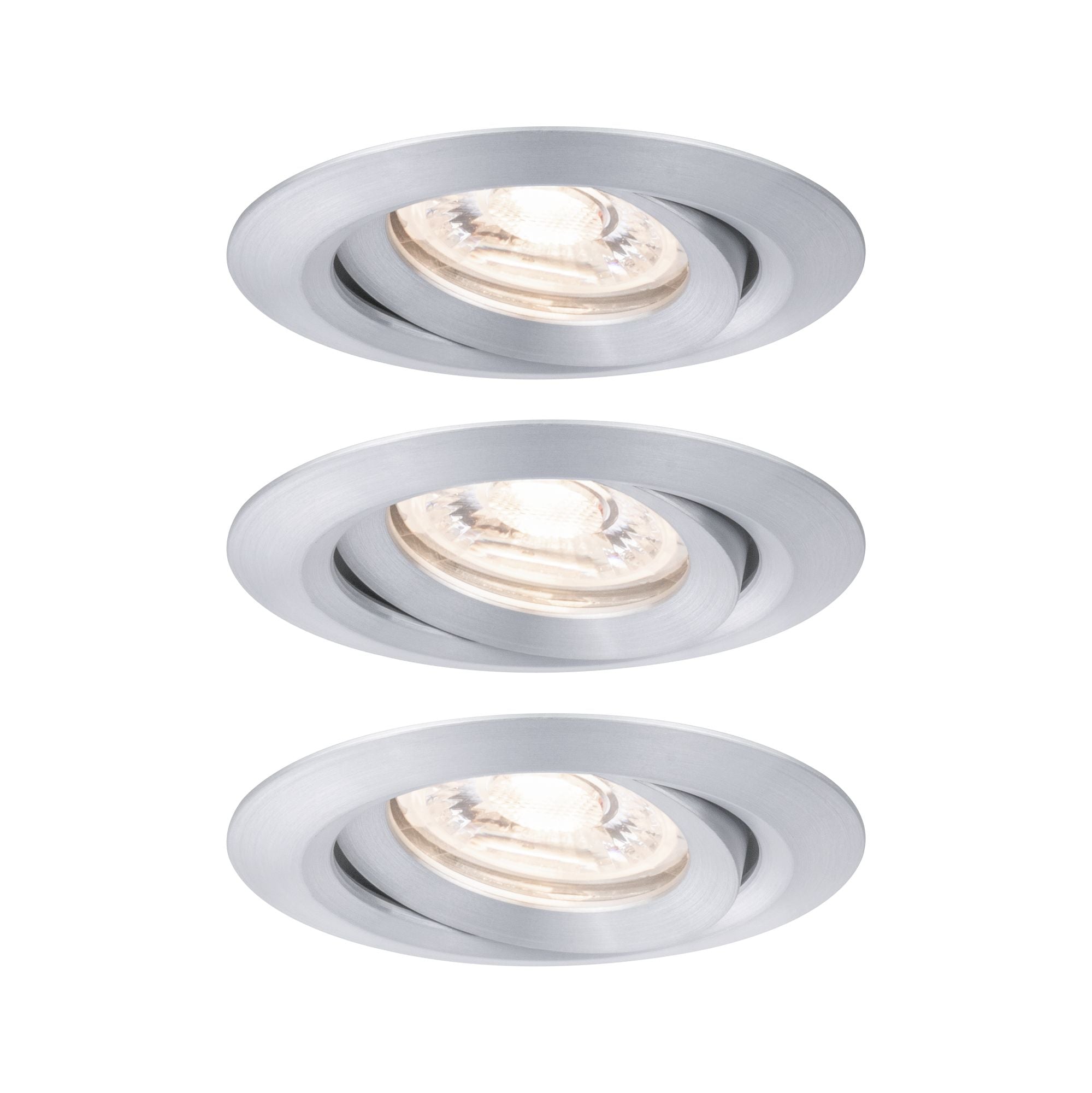 LED Einbauleuchte Nova Mini Plus Coin Basisset schwenkbar rund 66mm 15° Coin 3x4,2W 3x300lm 230V dimmbar 2700K Alu