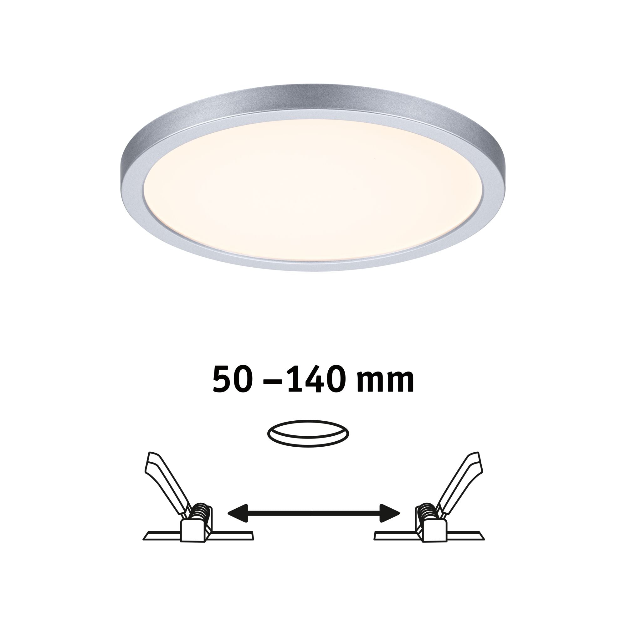 VariFit Areo IP44 rund 175mm 13W 1200lm 3 Step Dim to warm Chrom matt dimmbar