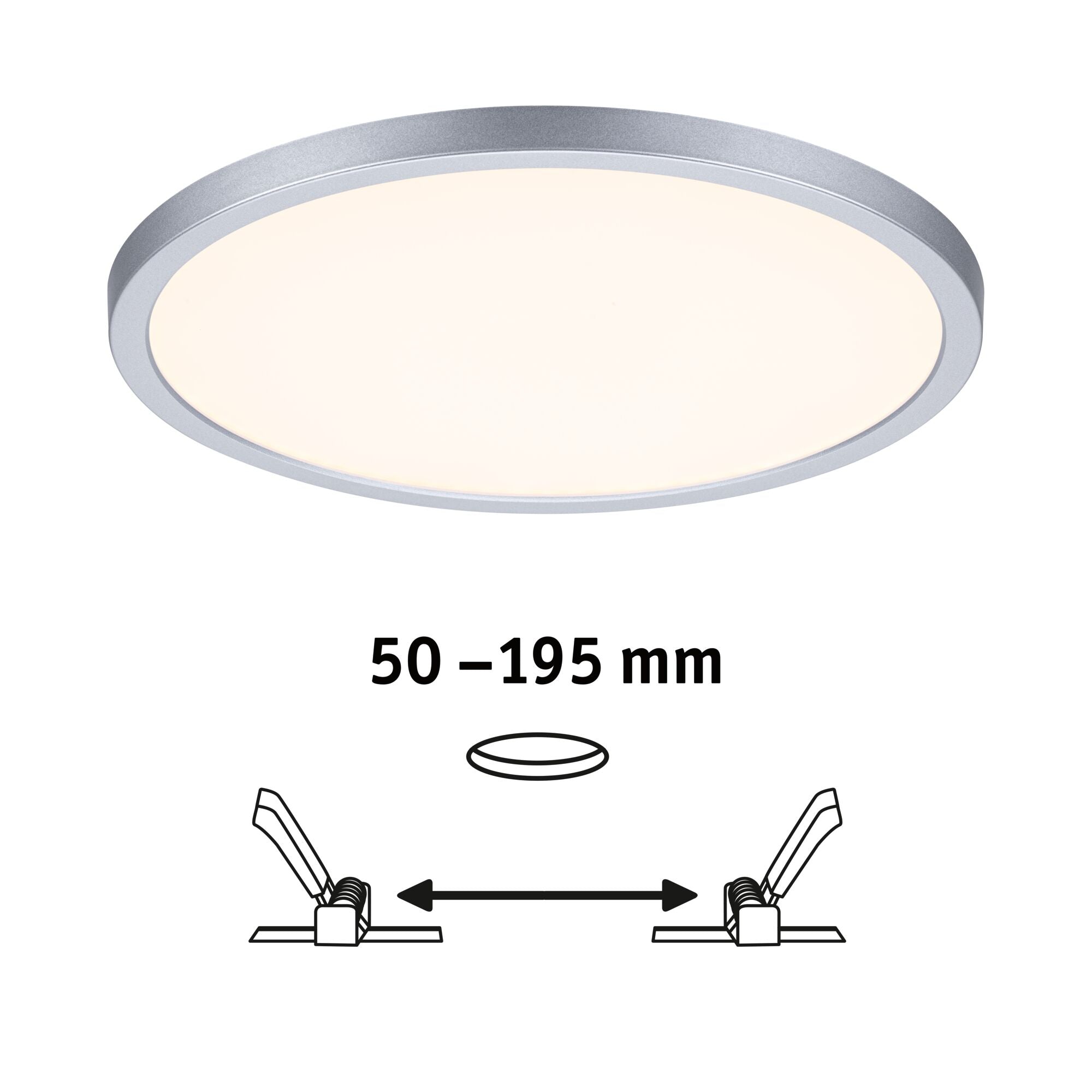 VariFit Areo IP44 rund 230mm 16W 1400lm 3 Step Dim to warm Chrom matt dimmbar