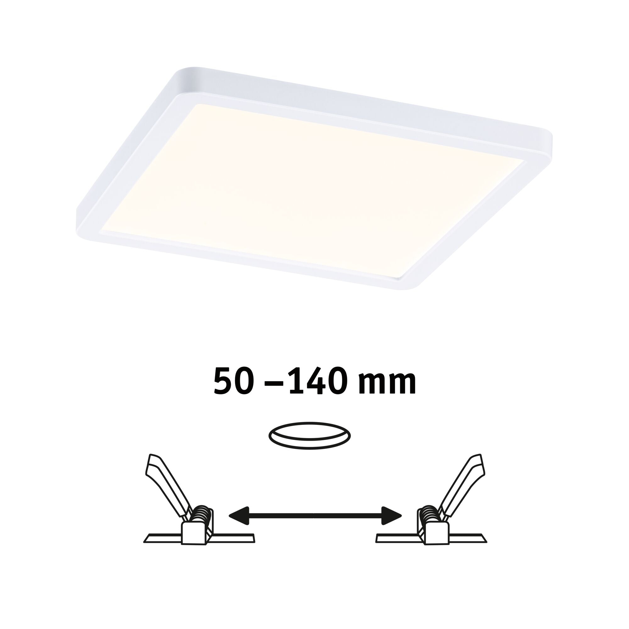 VariFit Areo IP44 eckig 175x175mm 13W 1200lm 3 Step Dim to warm Weiß matt dimmbar