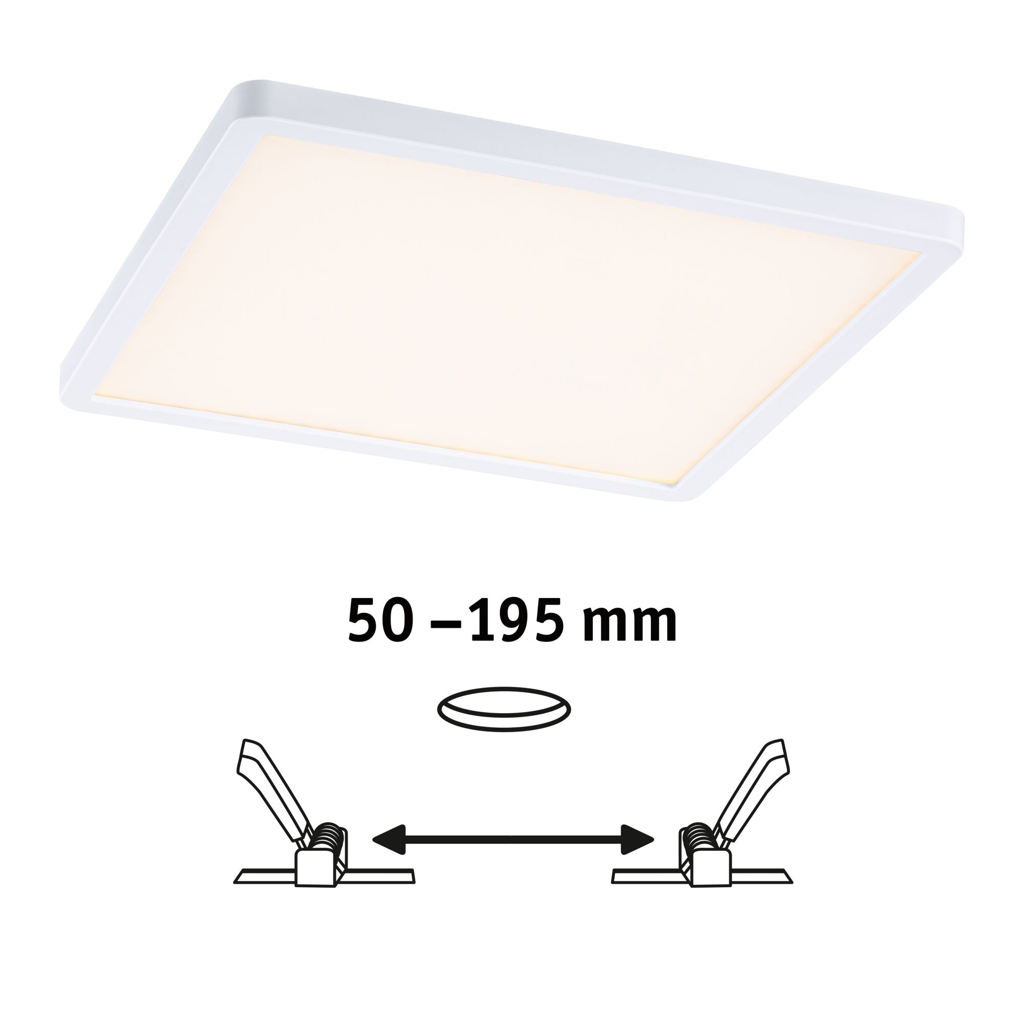 VariFit Areo IP44 eckig 230x230mm 16W 1400lm 3 Step Dim to warm Weiß matt dimmbar