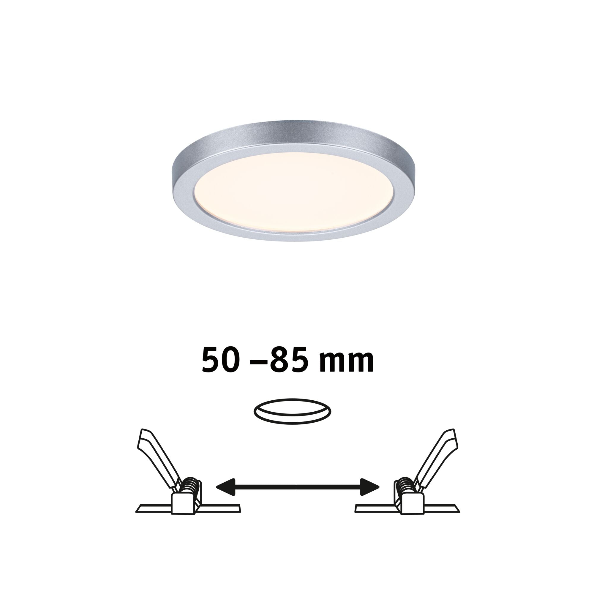 VariFit Areo IP44 rund 118mm 6,5W 550lm 3000K Chrom matt