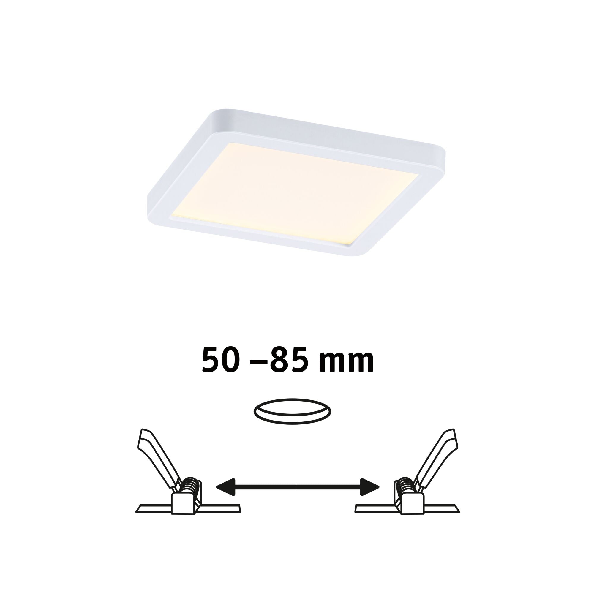 VariFit Areo IP44 eckig 118x118mm 6,5W 500lm 3000K Weiß