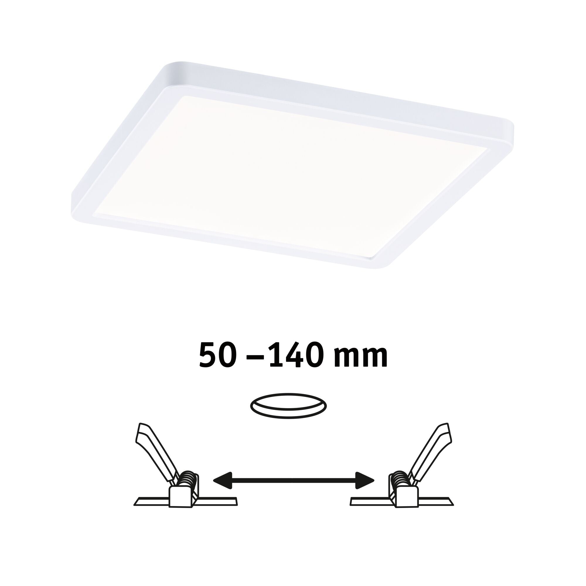 VariFit Areo IP44 eckig 175x175mm 13W 1200lm 4000K Weiß