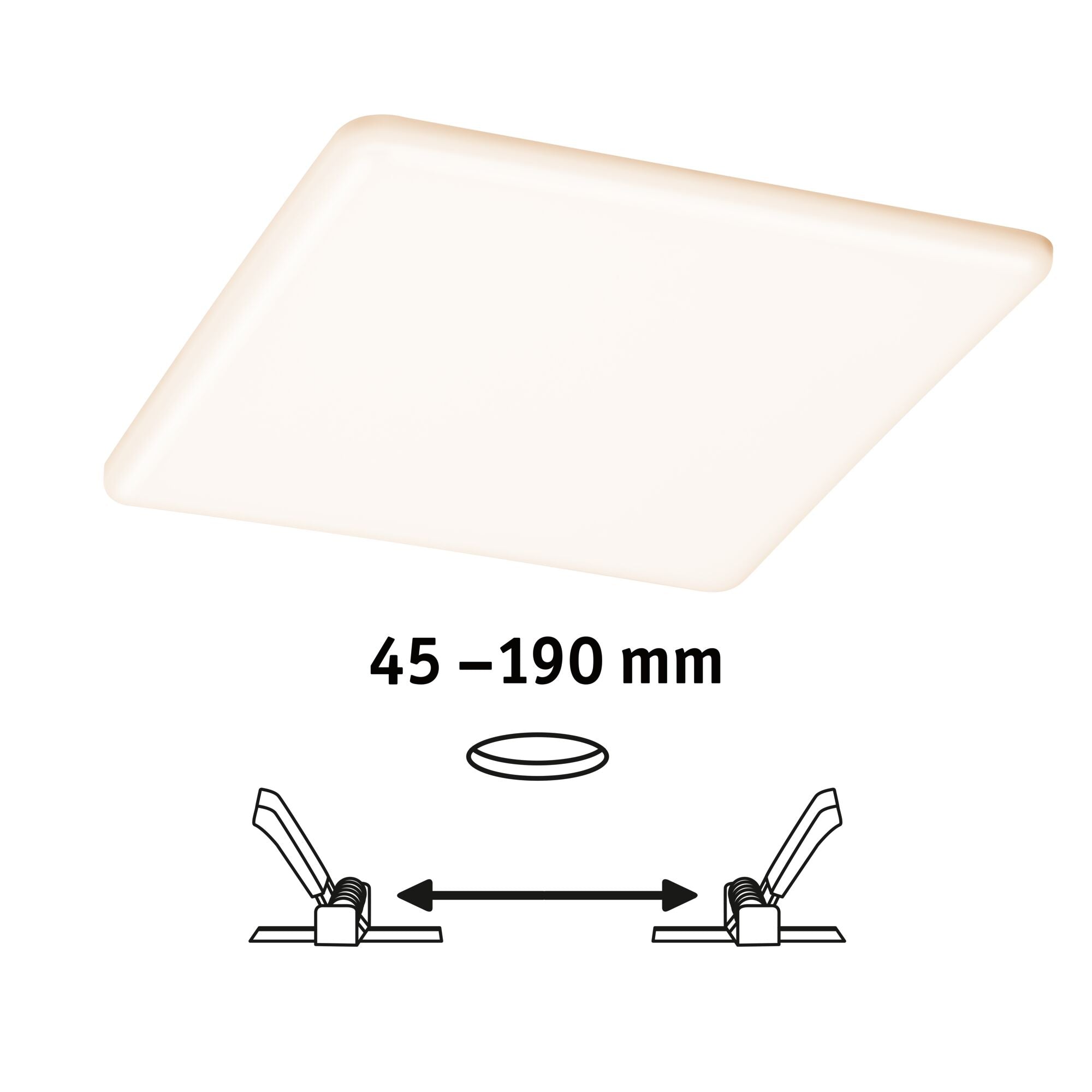 VariFit Veluna IP44 eckig 215x215mm 21W 1650lm 3000K Satin dimmbar