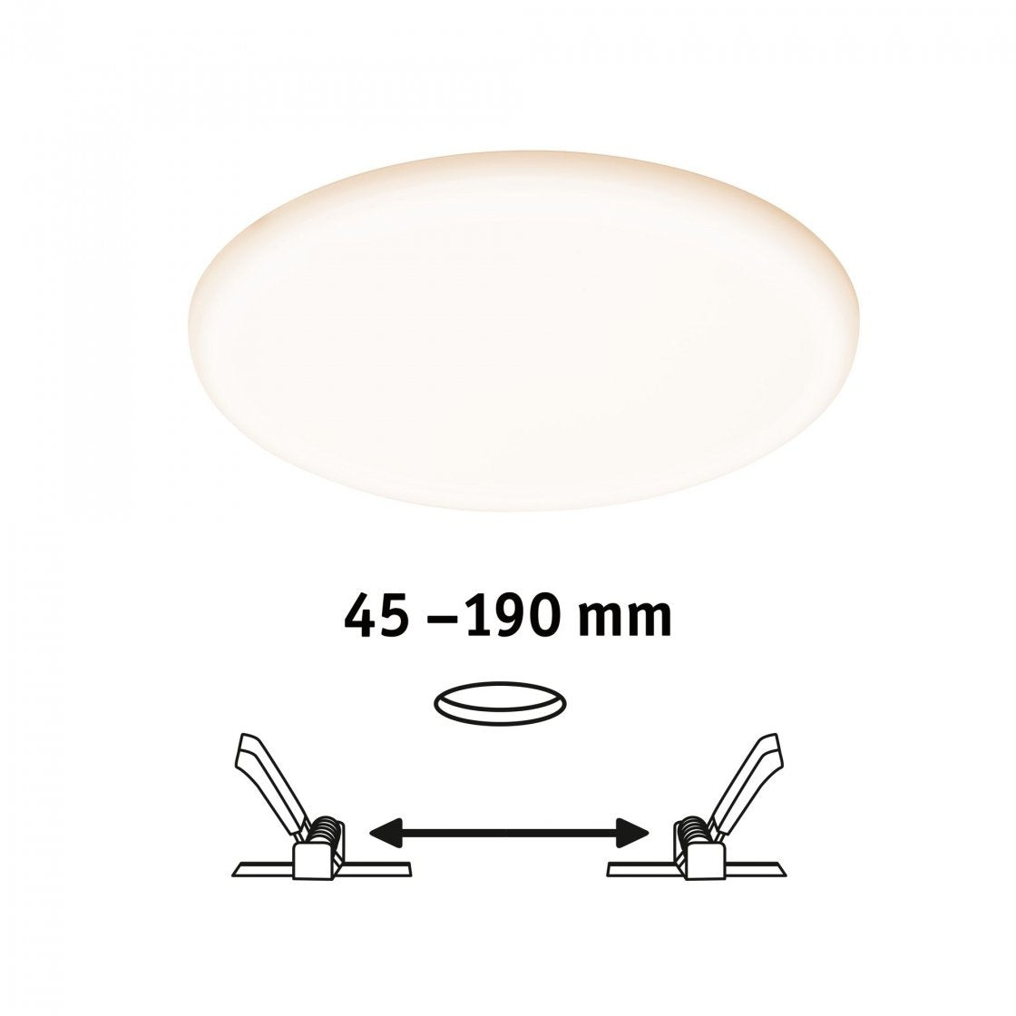  VariFit LED Einbaupanel Veluna IP44  IP44 rund 215mm 3000K Satin dimmbar