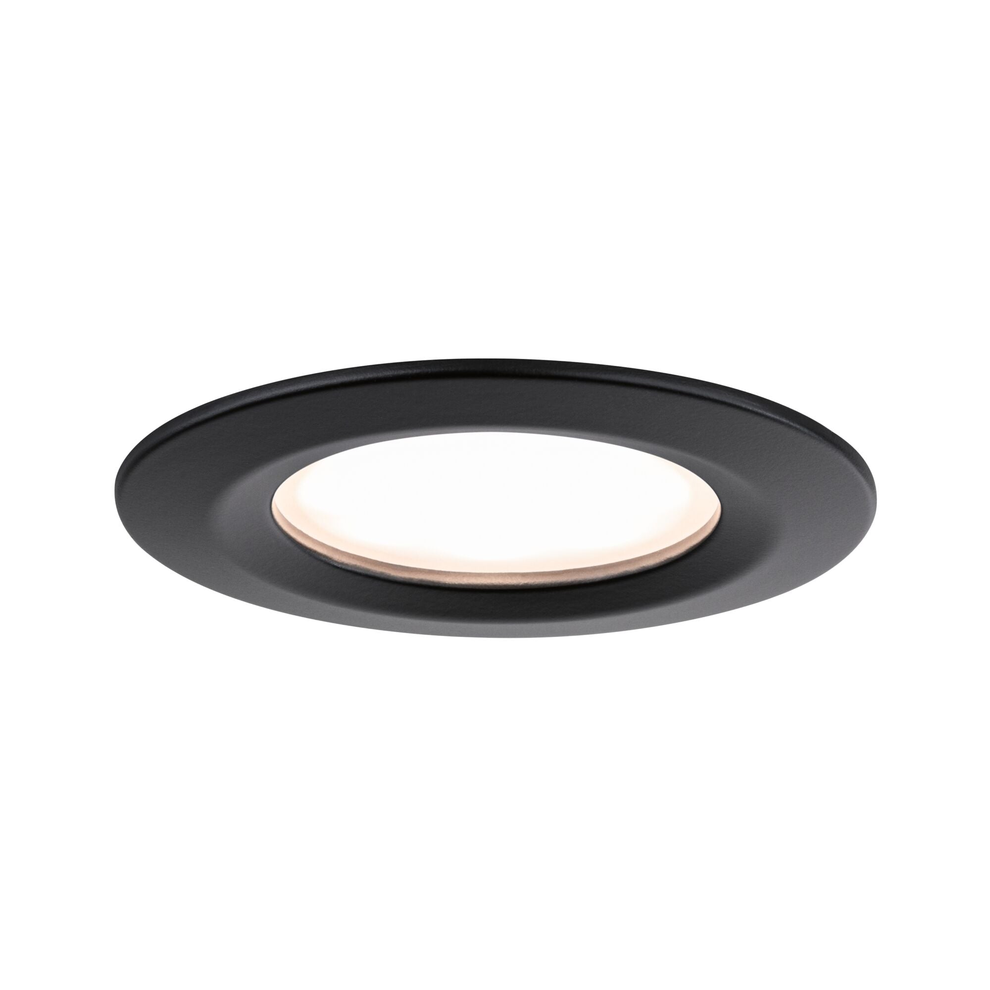 LED Einbauleuchte Nova Plus Coin Basisset starr IP44 rund 78mm Coin 3x6W 3x470lm 230V dimmbar 2700K Schwarz matt