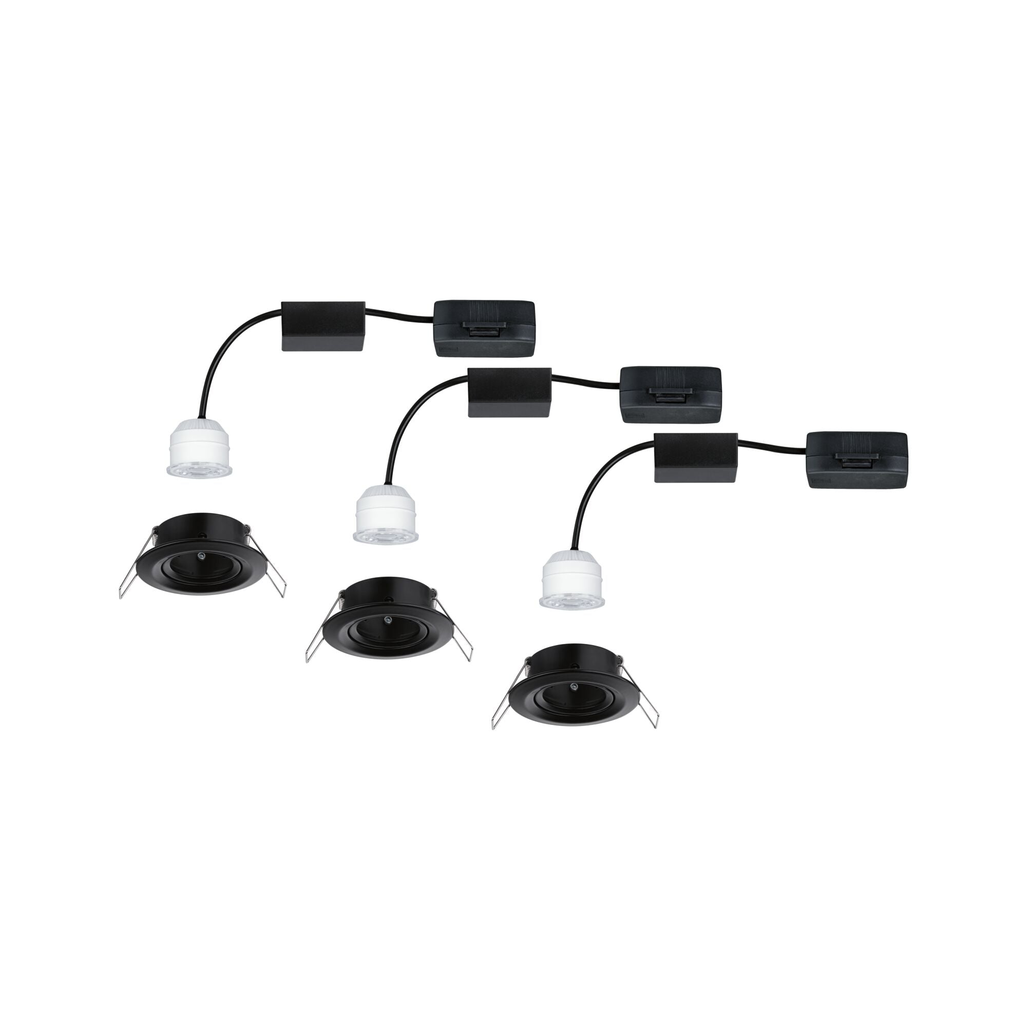 LED Einbauleuchte Nova Mini Plus Coin Basisset schwenkbar rund 66mm 15° Coin 3x4W 3x310lm 230V 2700K Schwarz matt