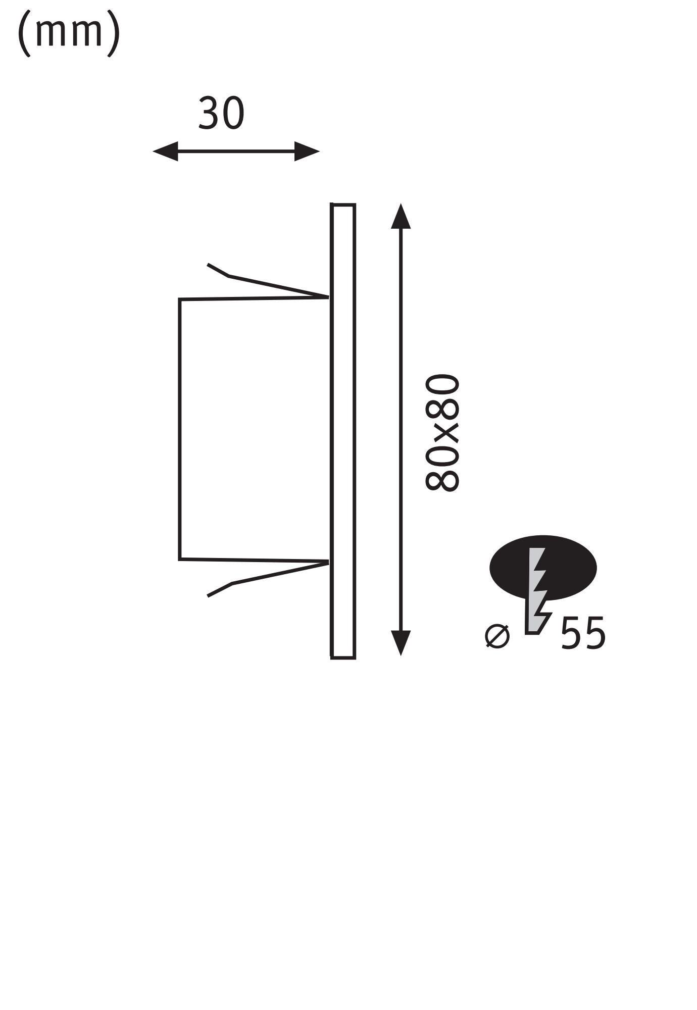  LED Wandeinbauleuchte Edge Quadro  eckig 80x5mm 1,2W 50lm 230V 2700K Weiß matt