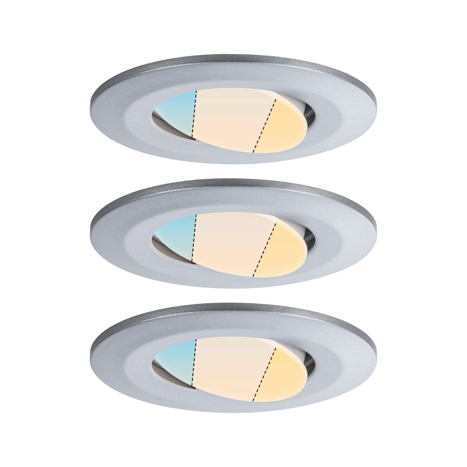  HomeSpa LED Einbauleuchte Calla 3er-Set schwenkbar  IP65 rund 90mm 30° 3x5W 3x430lm 230V White Switch Chrom matt