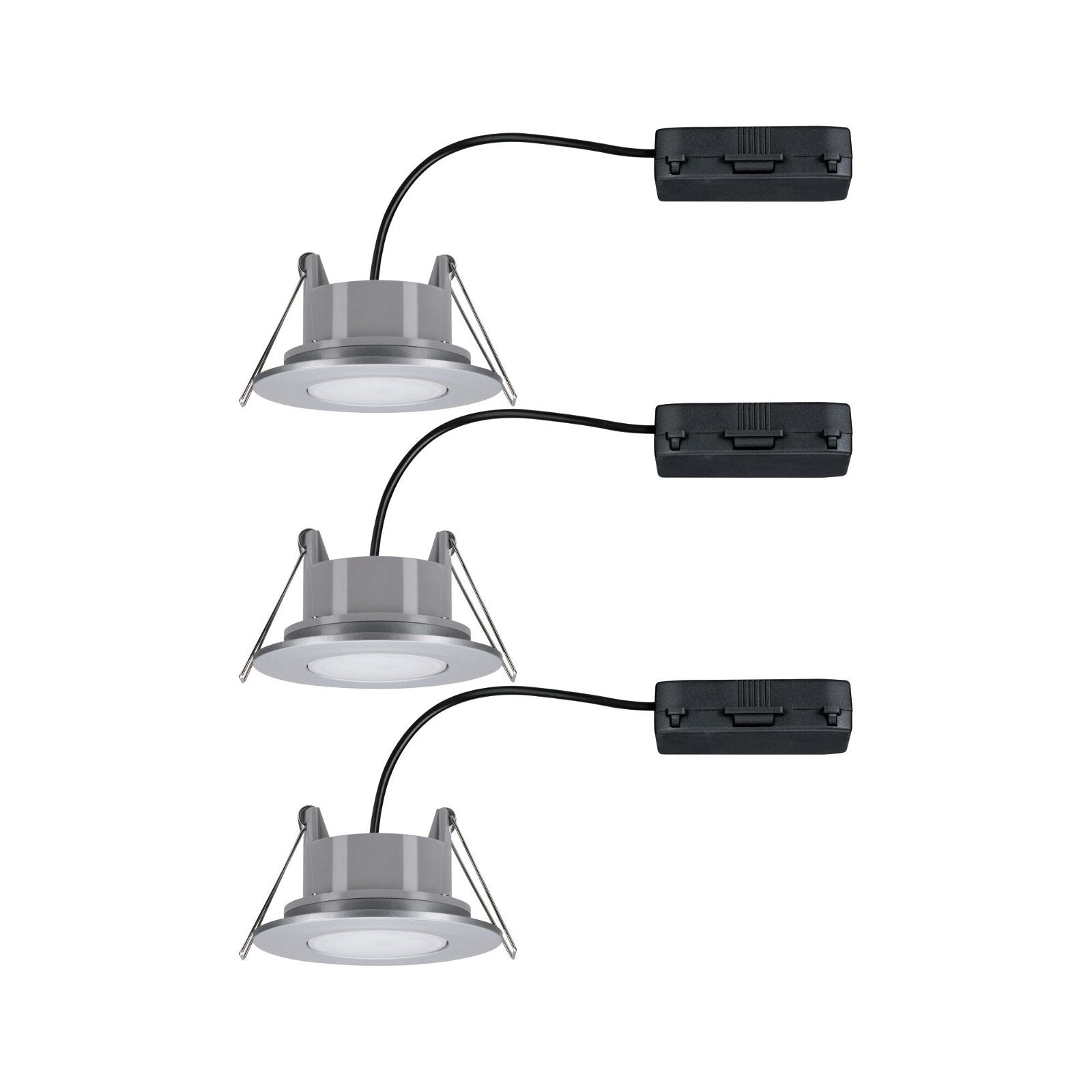  HomeSpa LED Einbauleuchte Calla 3er-Set schwenkbar  IP65 rund 90mm 30° 3x5W 3x430lm 230V White Switch Chrom matt