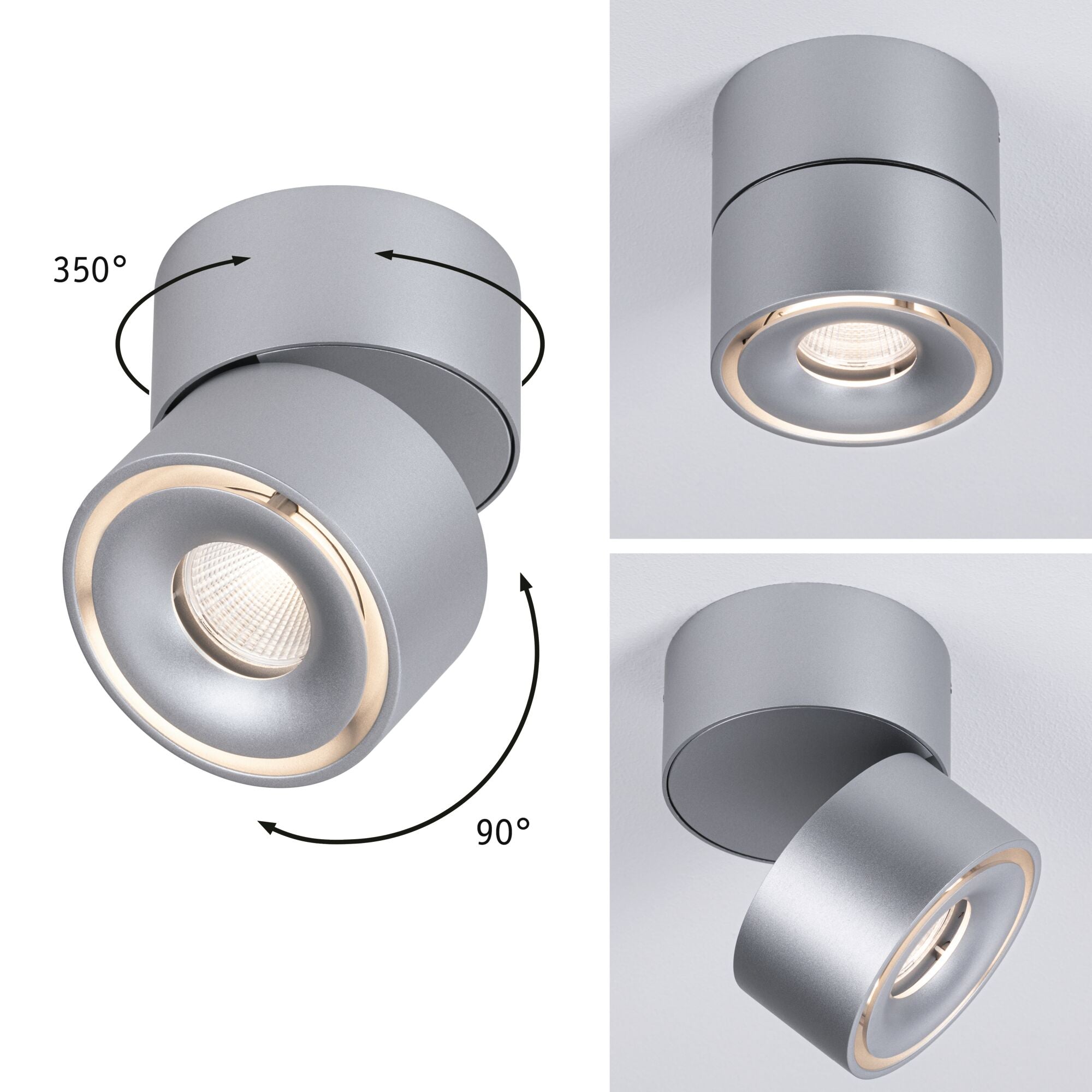 LED Deckenleuchte Spircle 78mm 8W 550lm 230V 3000K Chrom matt