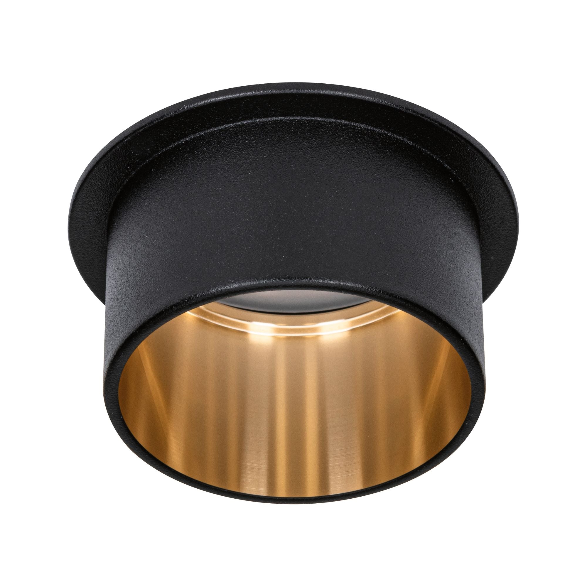 LED Einbauleuchte Gil Coin IP44 rund 68mm Coin 6W 470lm 230V dimmbar 2700K Schwarz matt/Gold