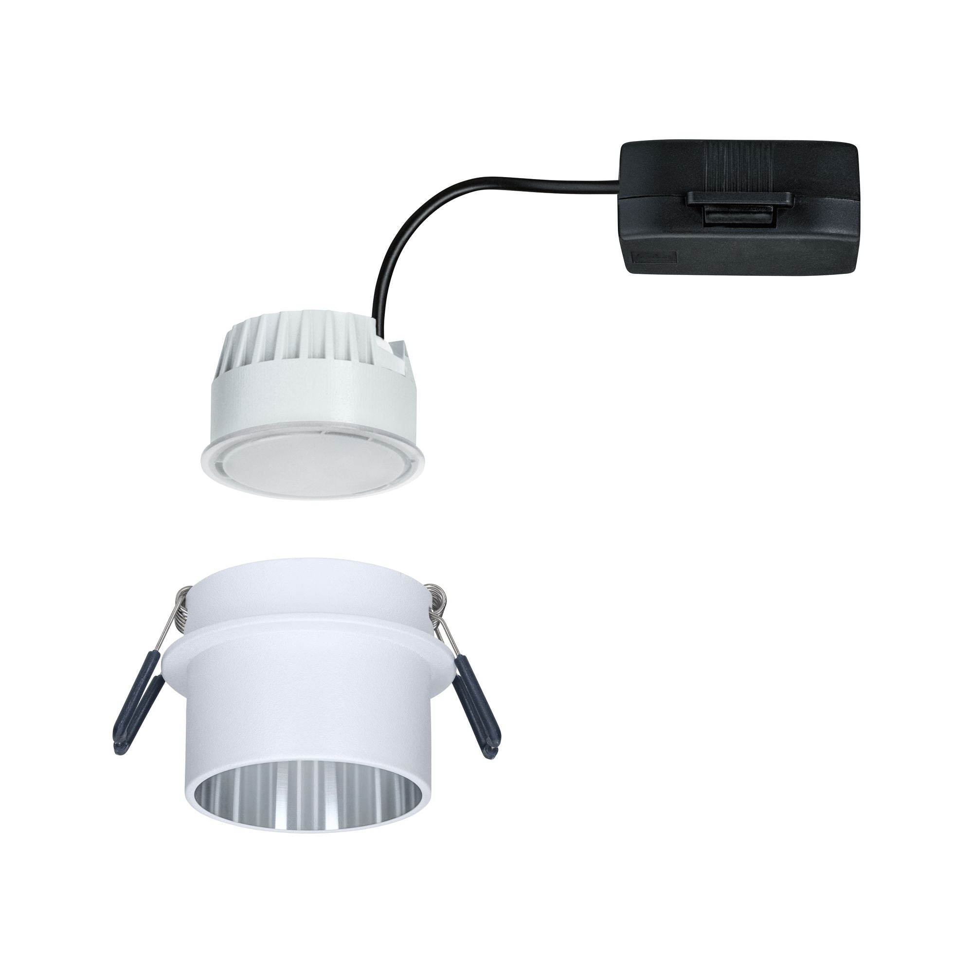 LED Einbauleuchte Gil Coin IP44 rund 68mm Coin 6W 470lm 230V dimmbar 2700K Weiß matt/Eisen gebürstet